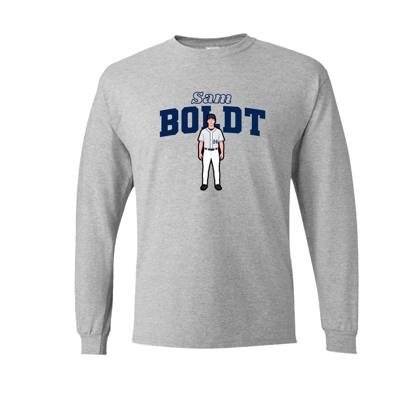 Long Sleeve Tee — Name Arch in Grey