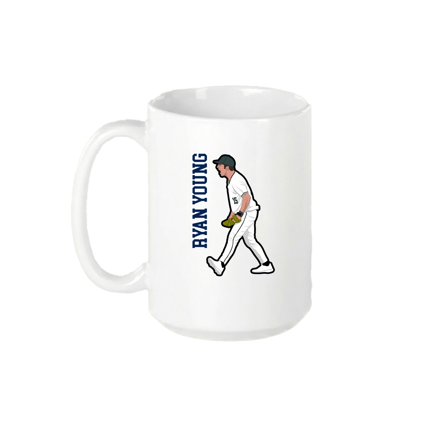 15oz Coffee Mug — Name Vertical in White
