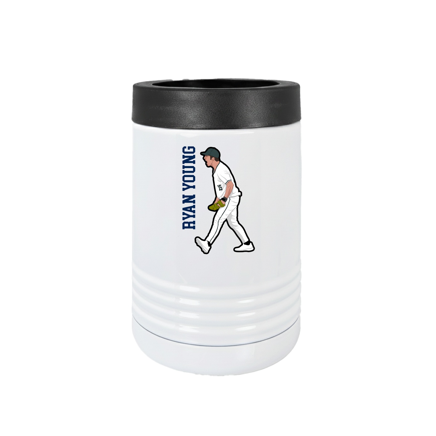 Beverage Holder — Name Vertical in White