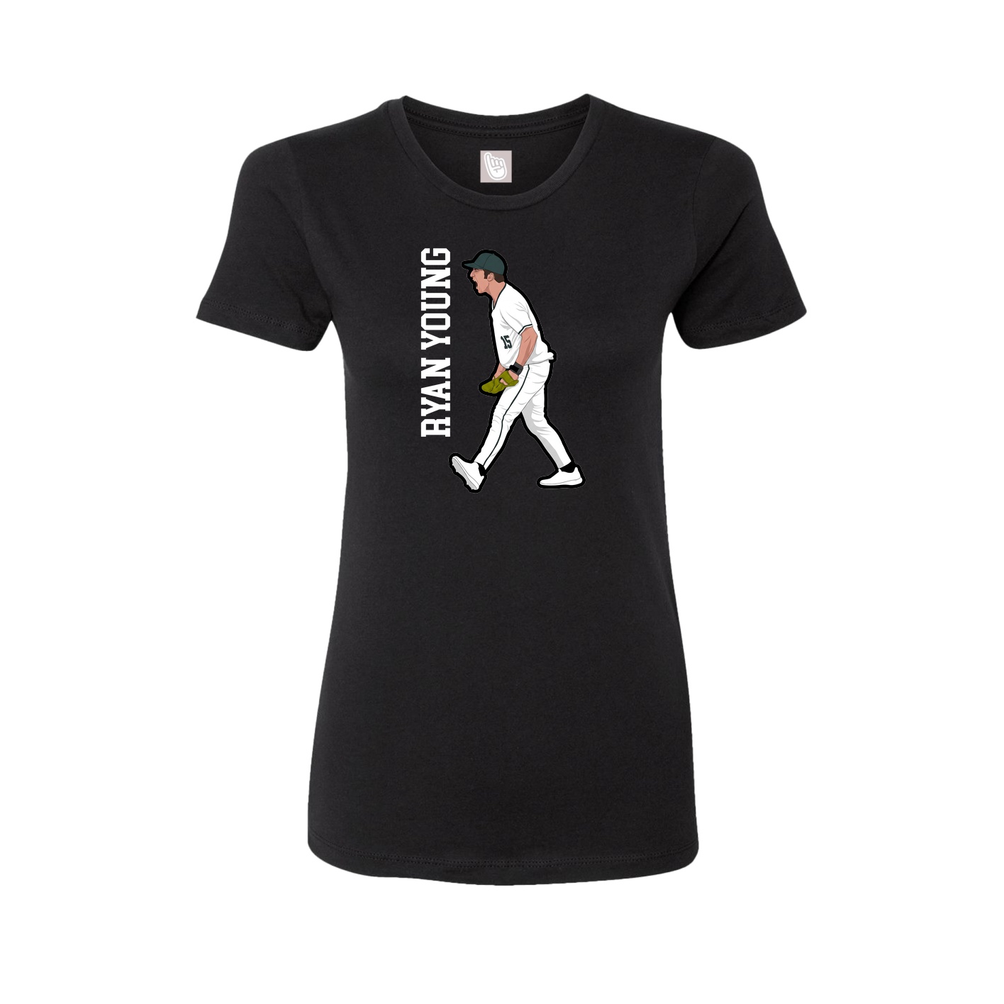 Fitted Women's Tee — Name Vertical in Black