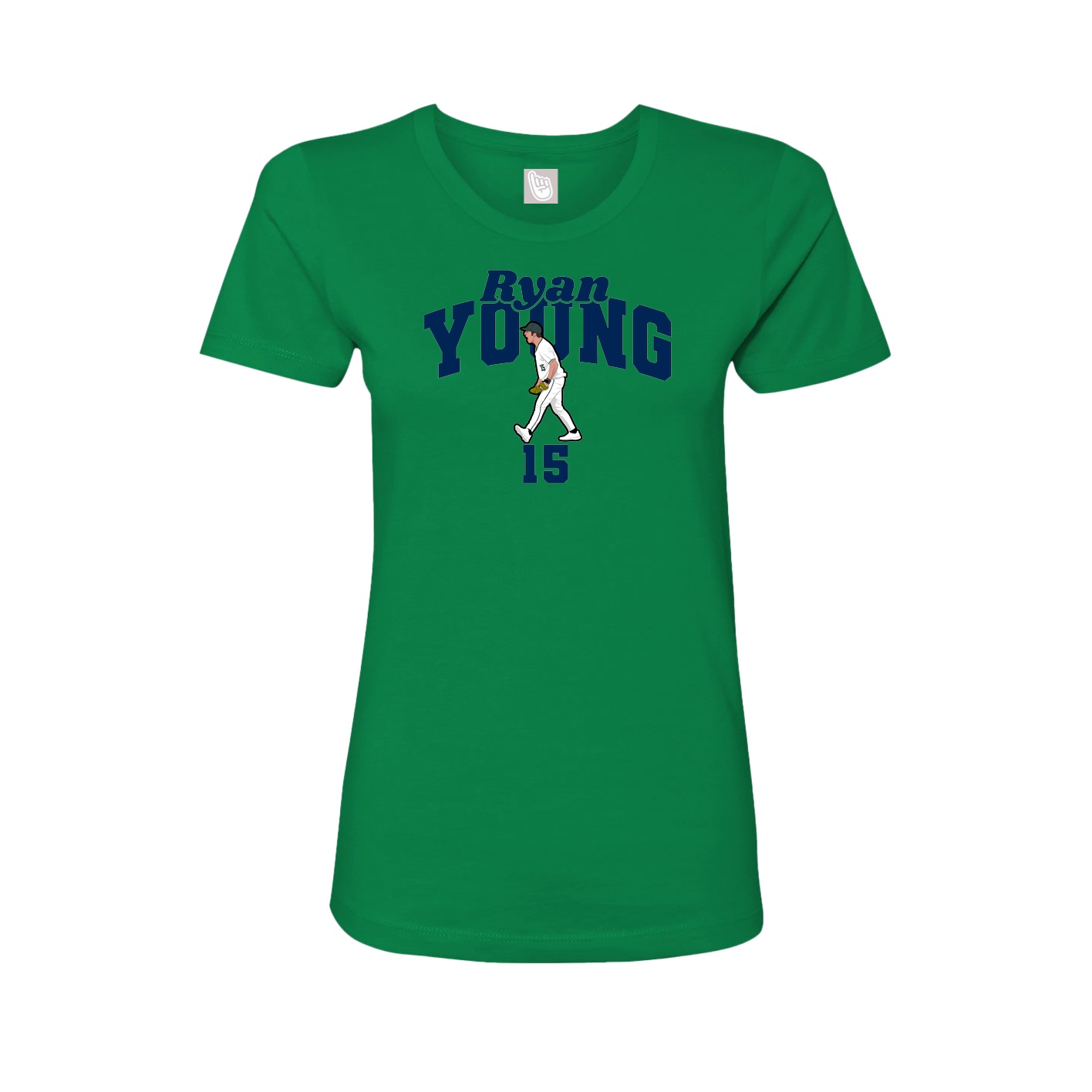 Fitted Women's Tee — Signature Arch in Green