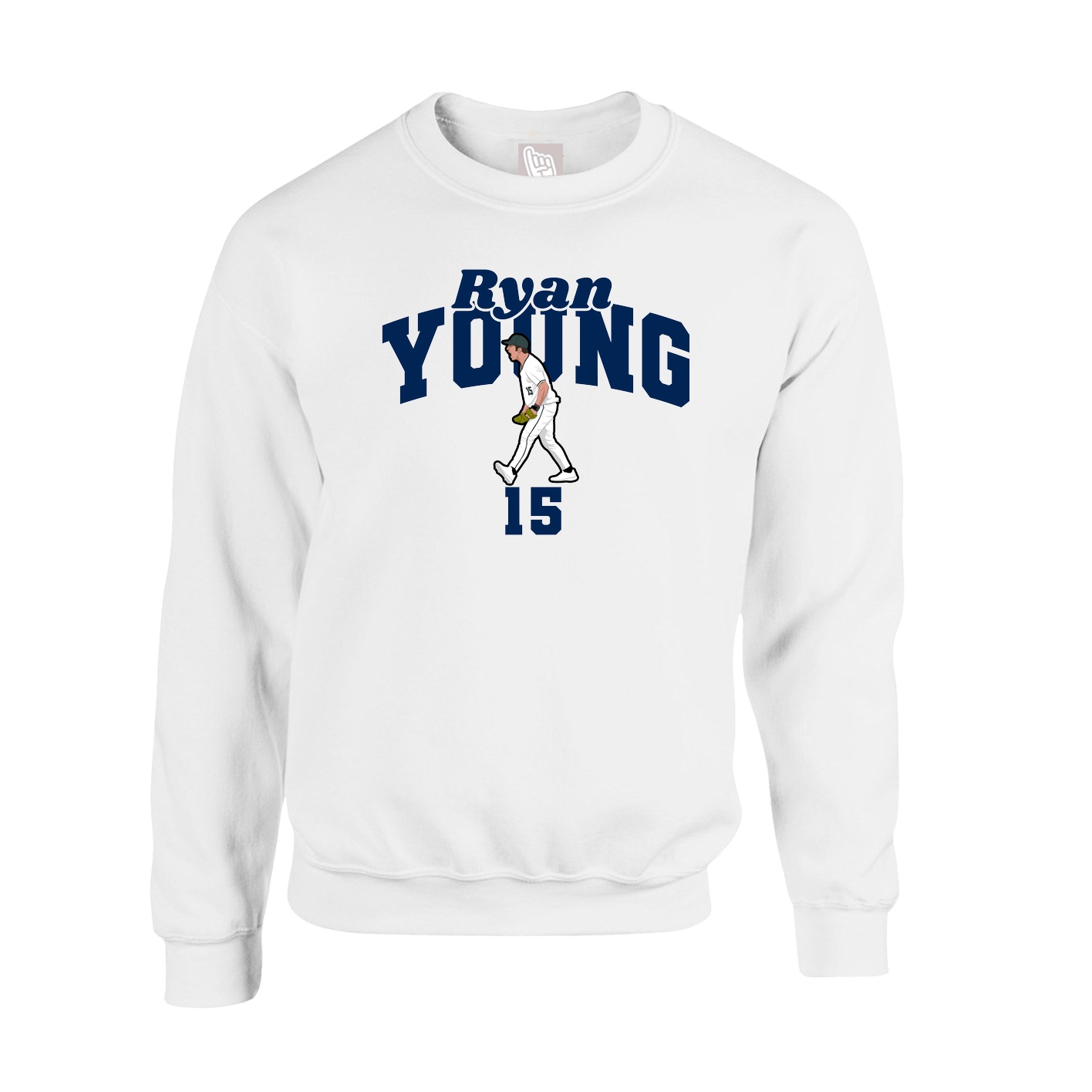 Fleece Crew — Signature Arch in White