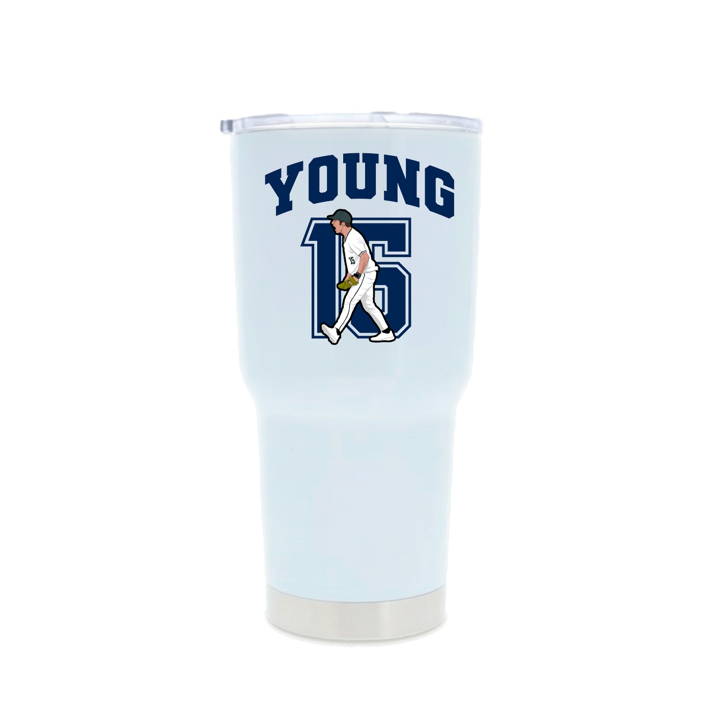 30oz Stainless Steel Tumbler — Number in White