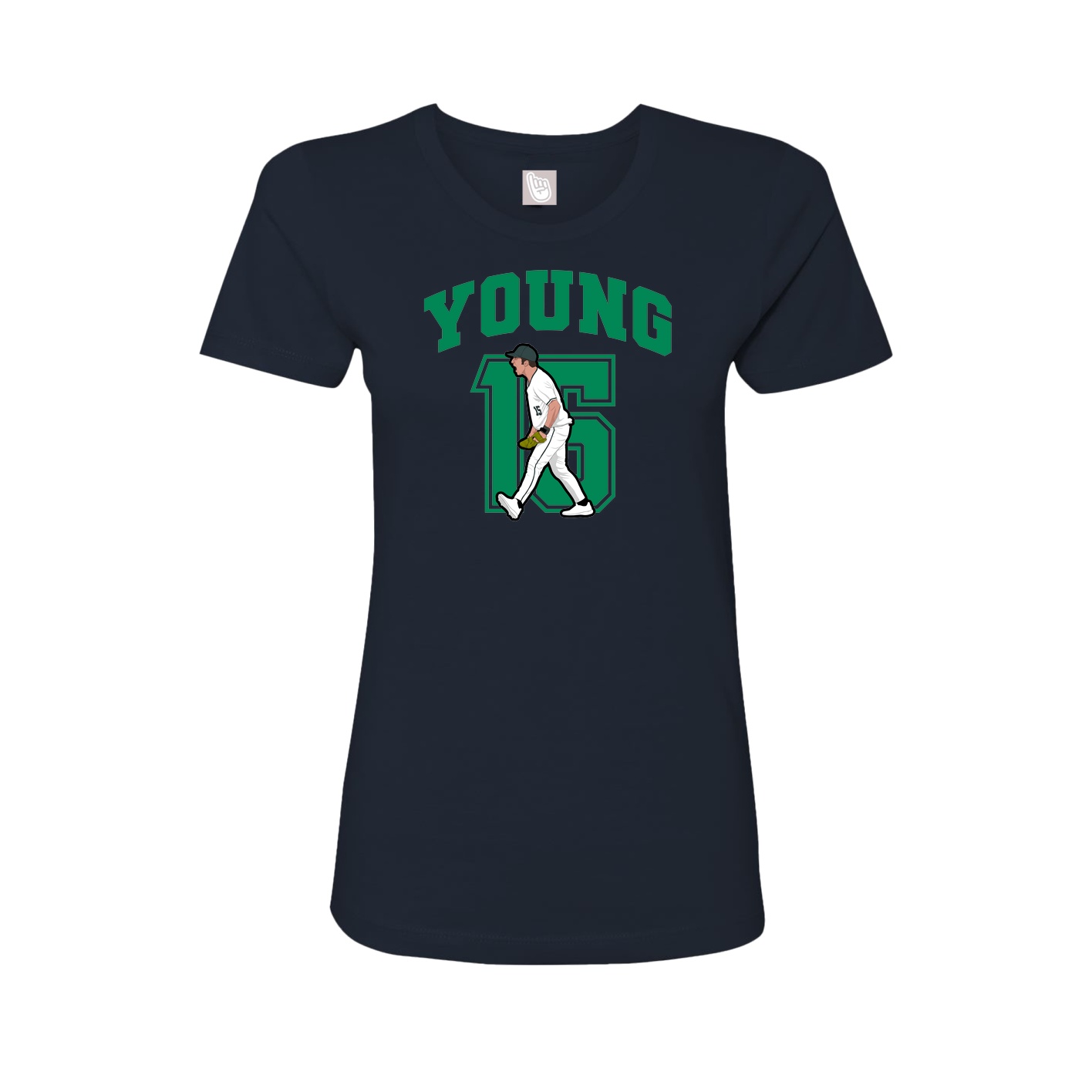 Fitted Women's Tee — Number in Navy