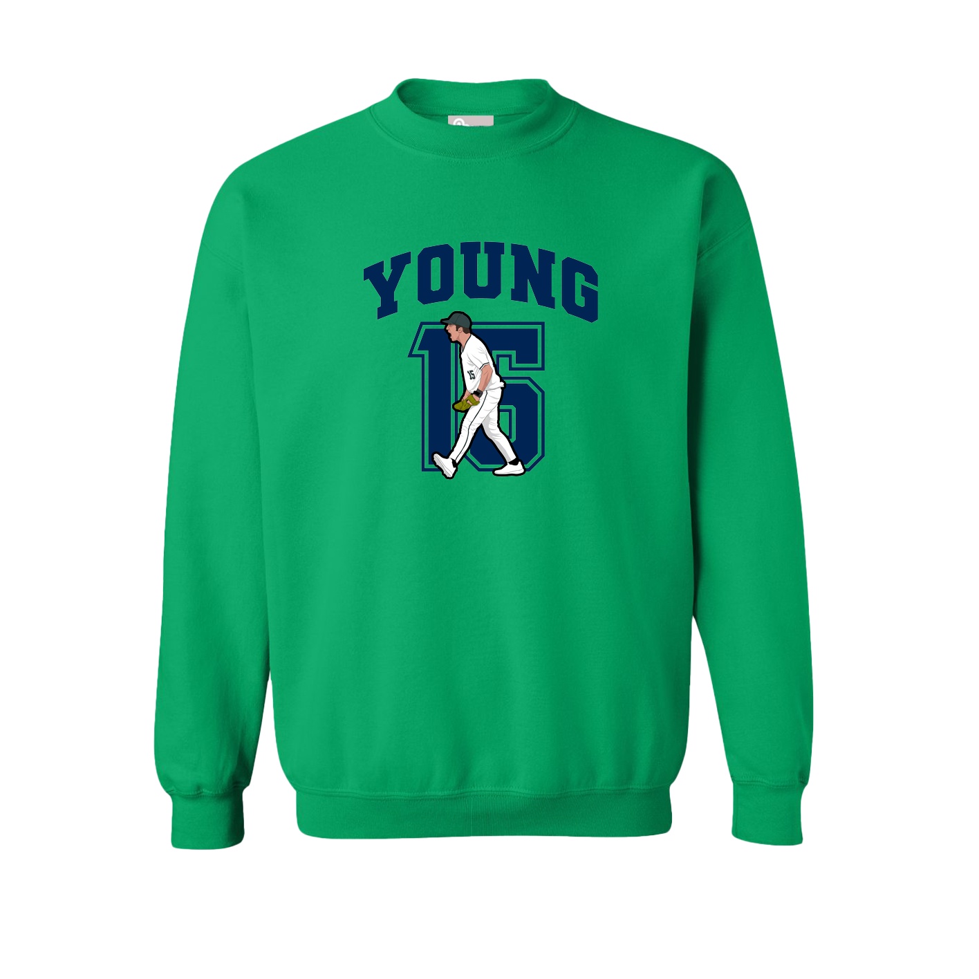 Fleece Crew — Number in Green