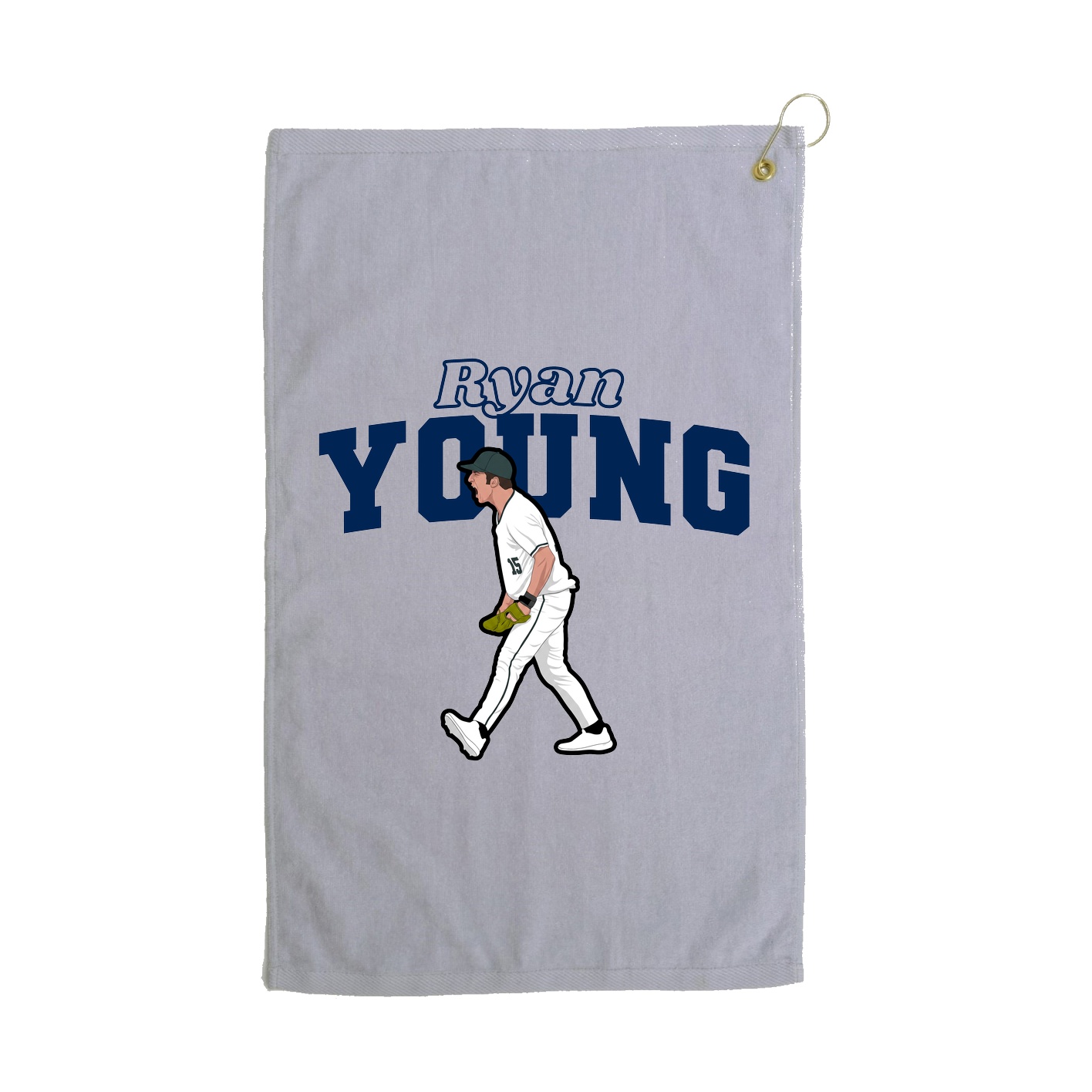 Golf Towel — Name Arch in Grey
