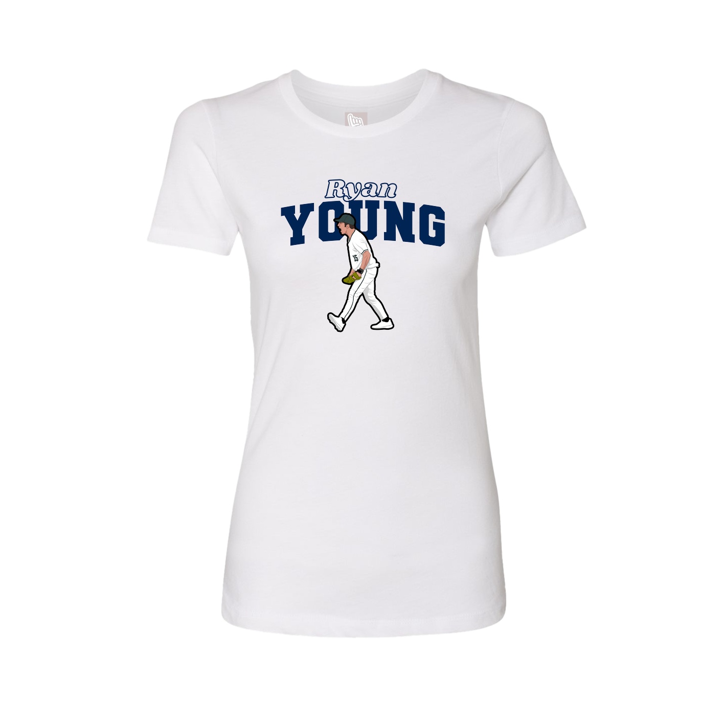 Fitted Women's Tee — Name Arch in White