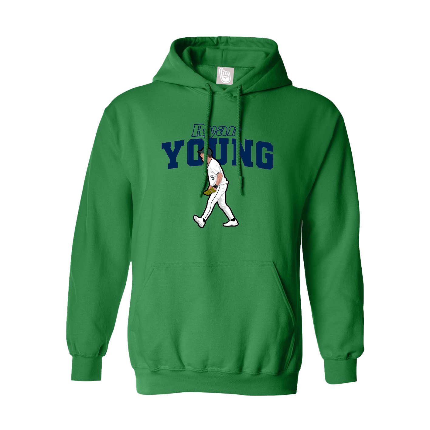 Youth Hoodie — Name Arch in Green
