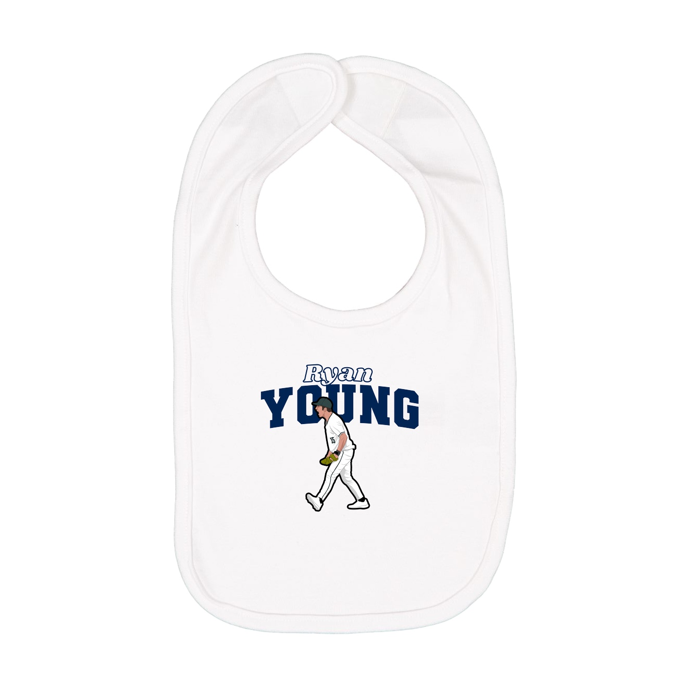 Infant Bib — Name Arch in White