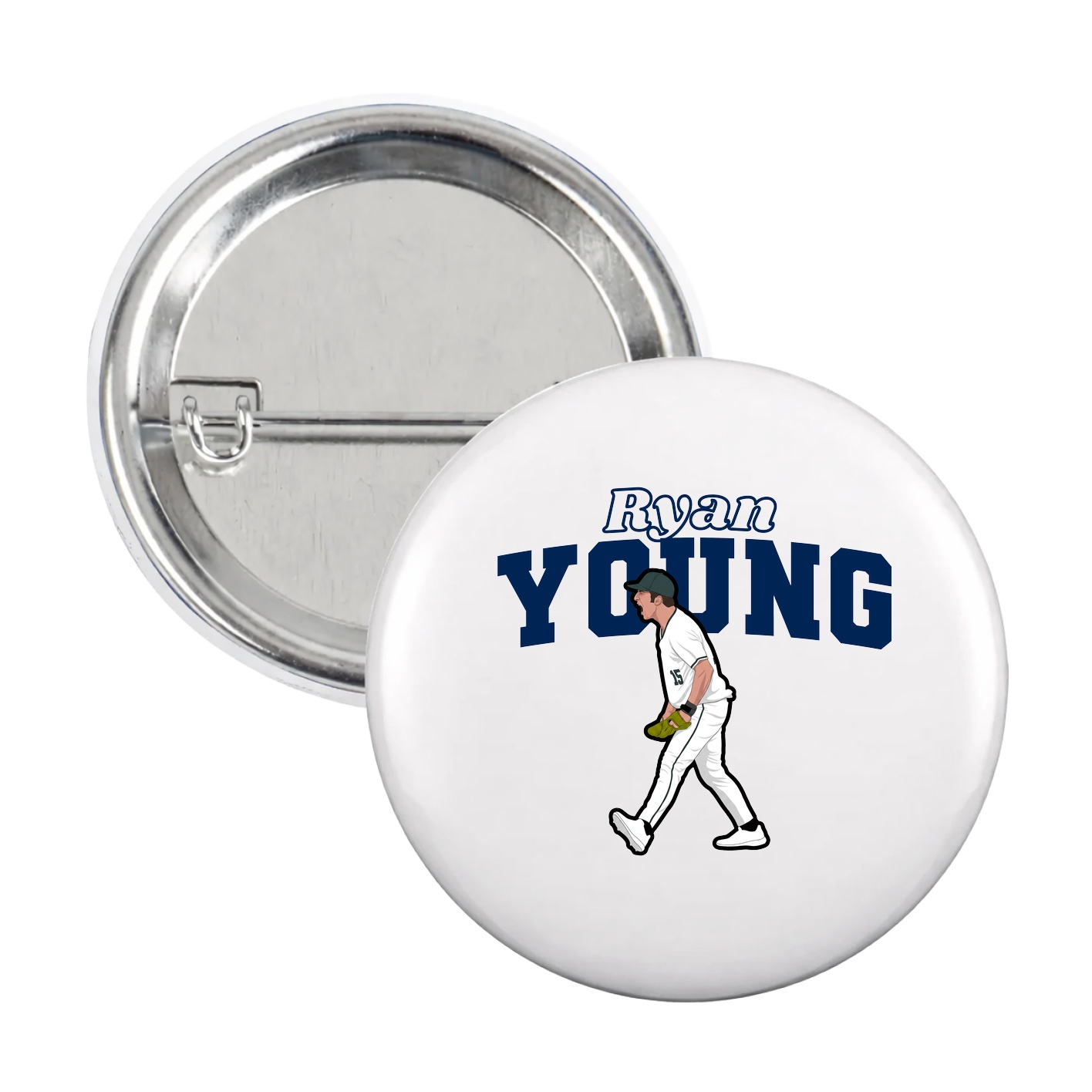 Game Day Button — Name Arch in White