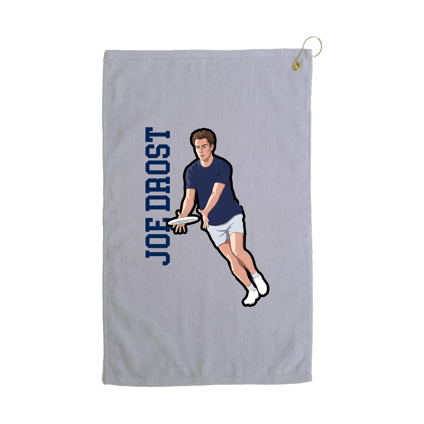 Golf Towel — Name Vertical in Grey