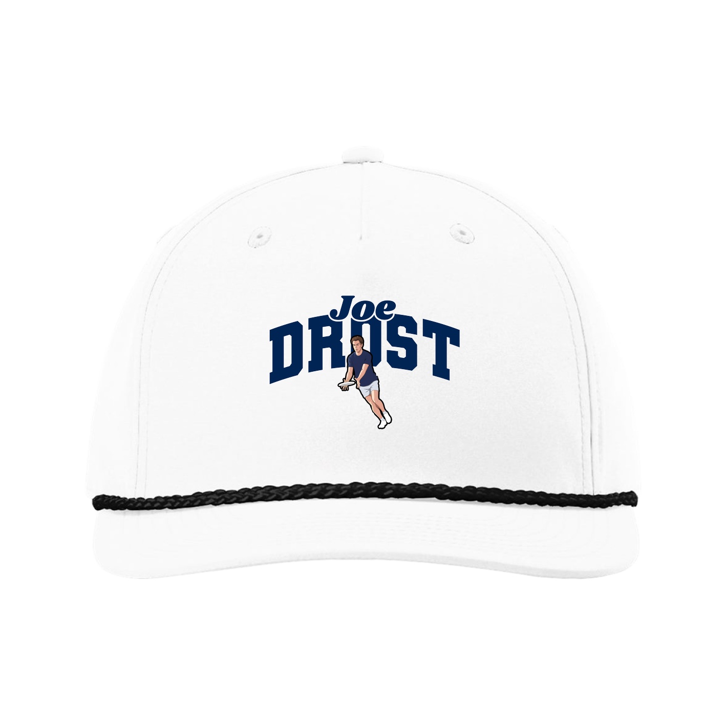 Five-Panel Classic Rope Cap — Signature Arch in White