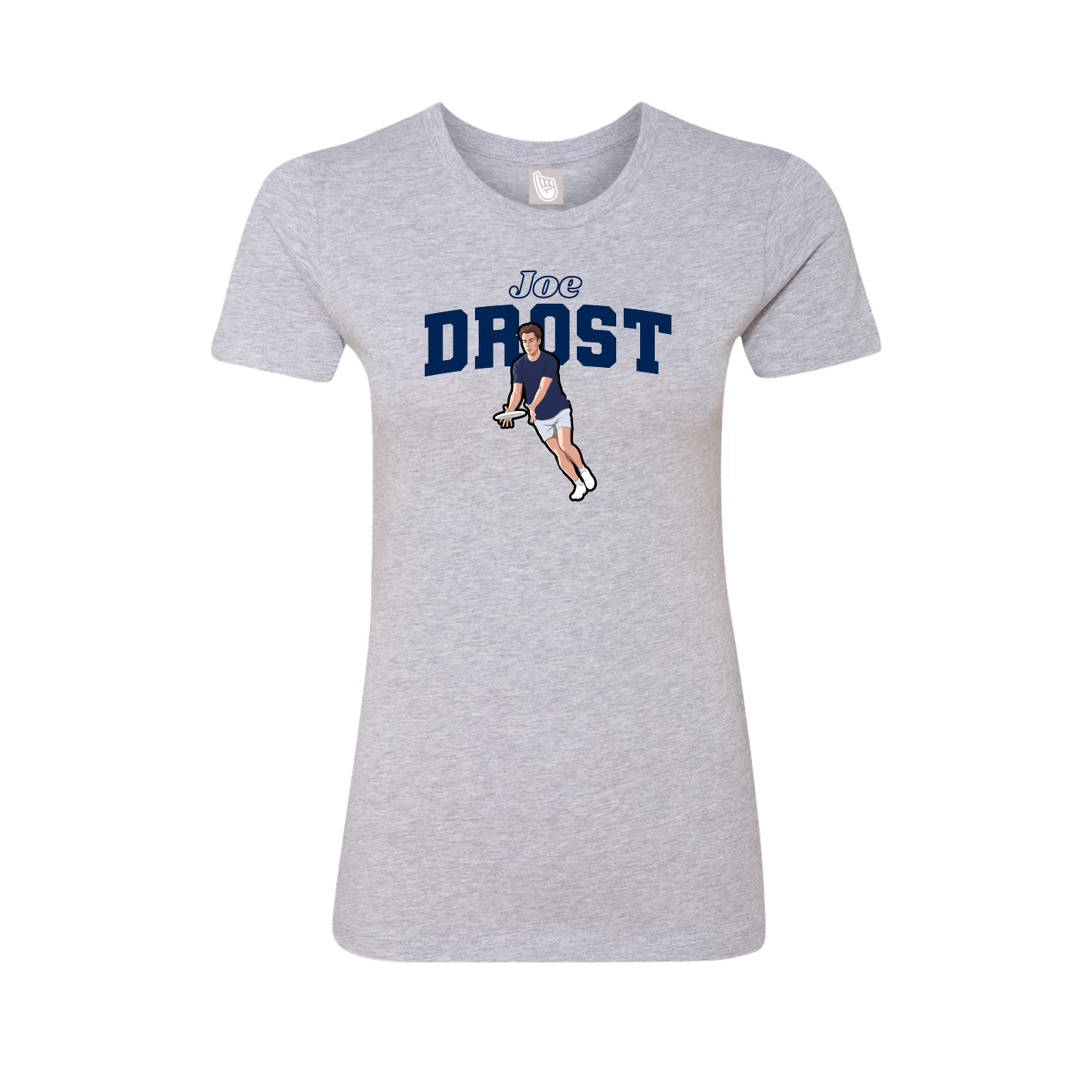 Fitted Women's Tee — Name Arch in Grey