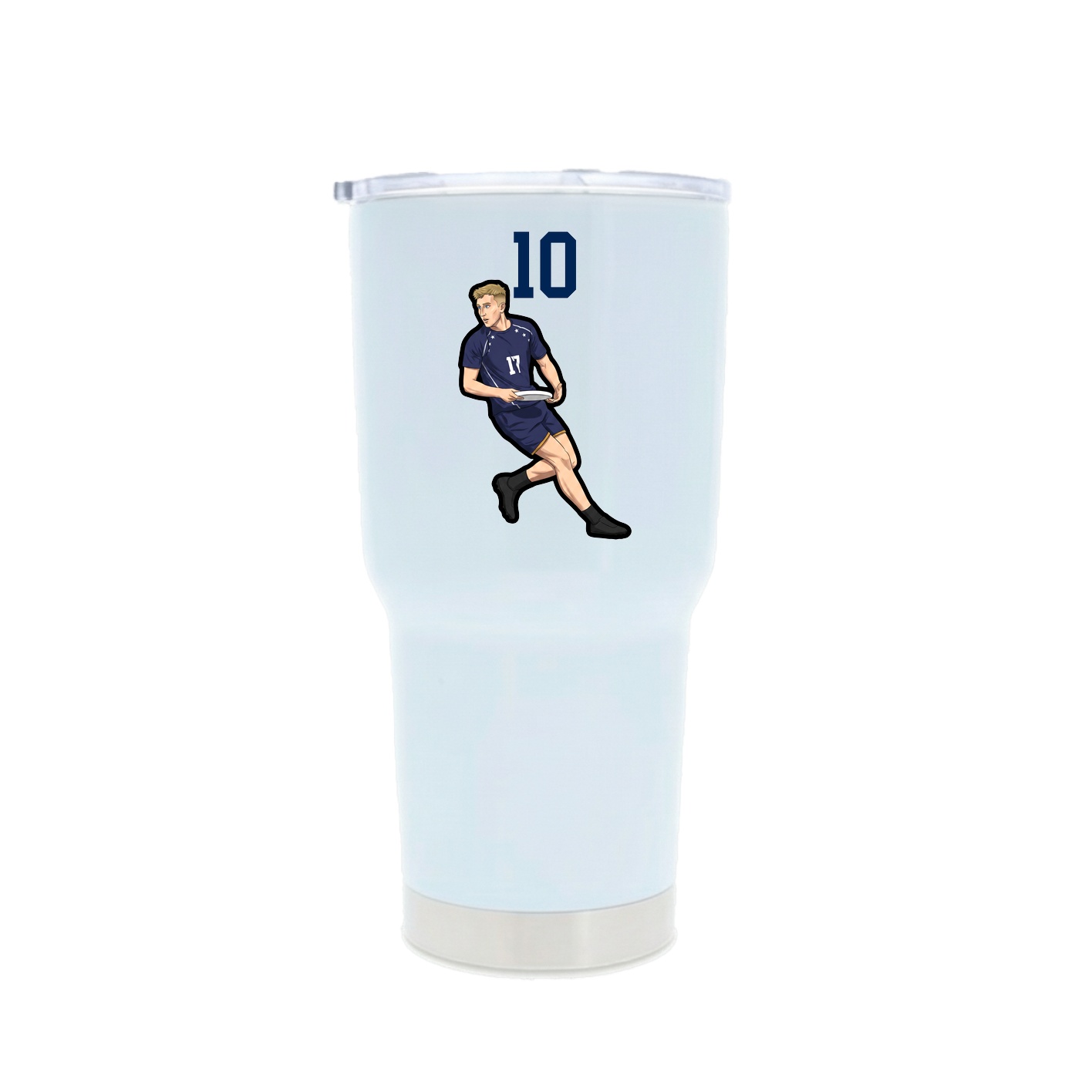 30oz Stainless Steel Tumbler — Number Top in White