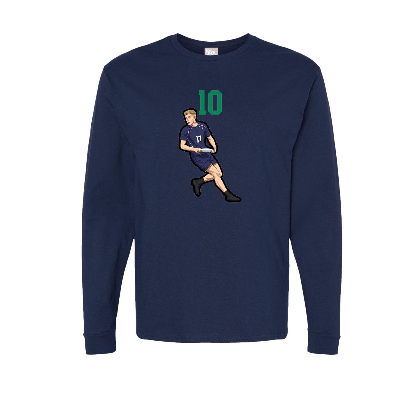 Long Sleeve Tee — Number Top in Navy
