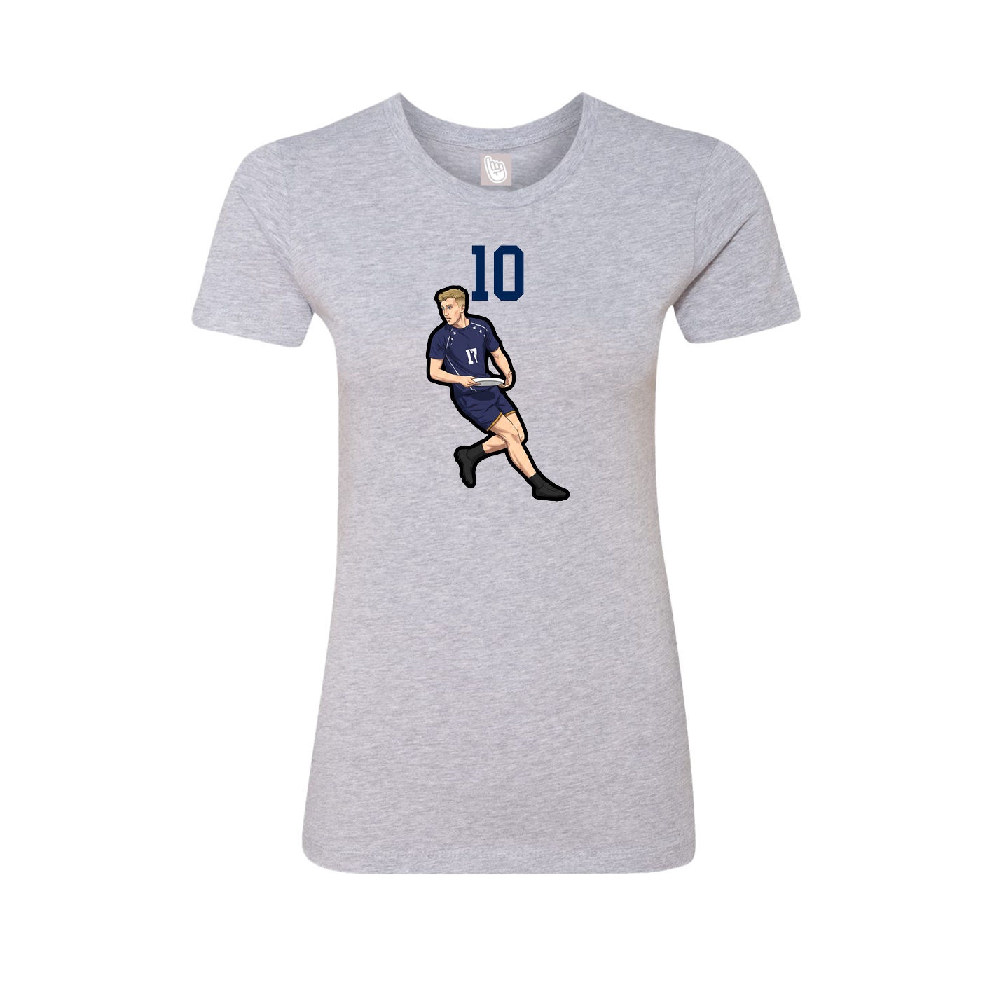 Fitted Women's Tee — Number Top in Grey