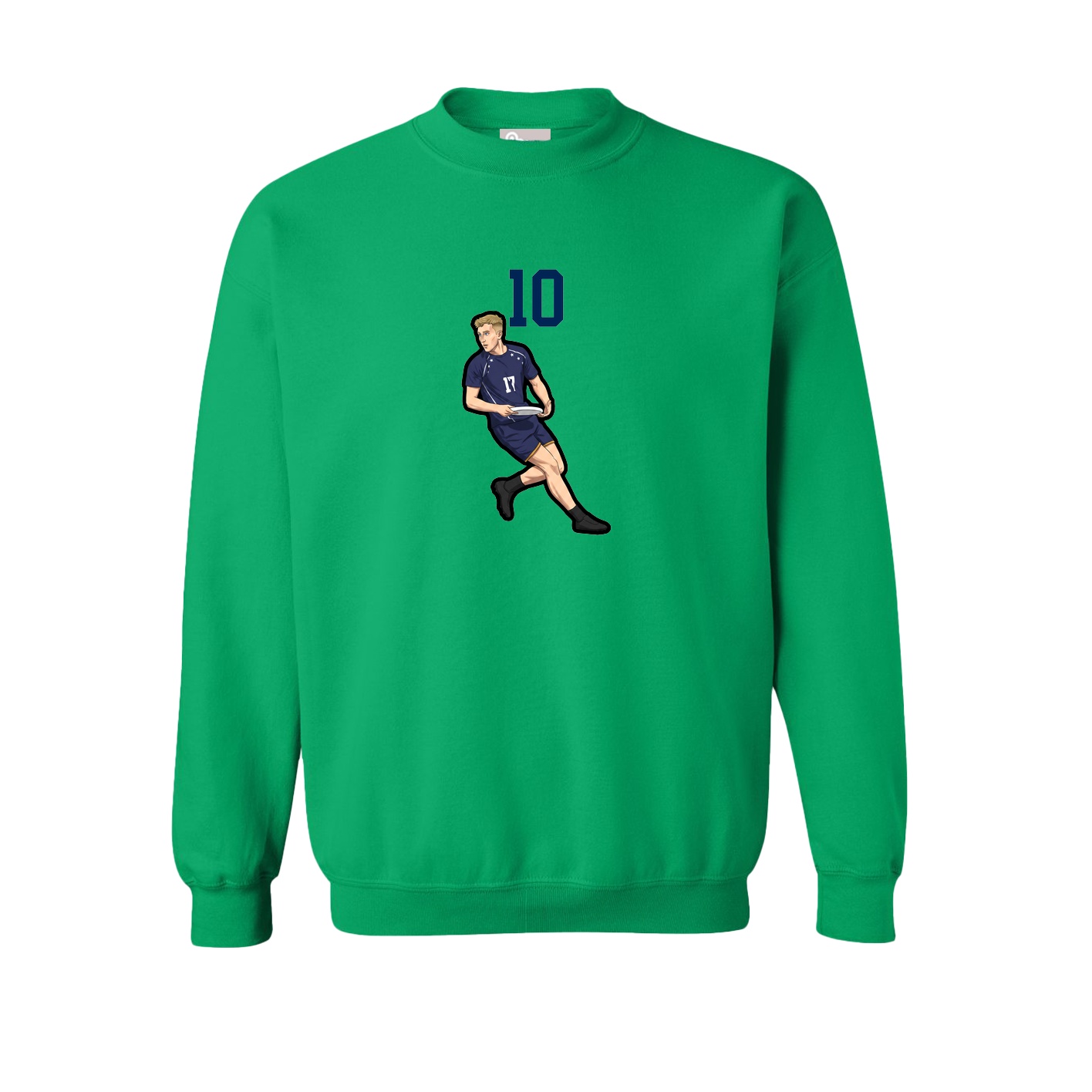 Fleece Crew — Number Top in Green