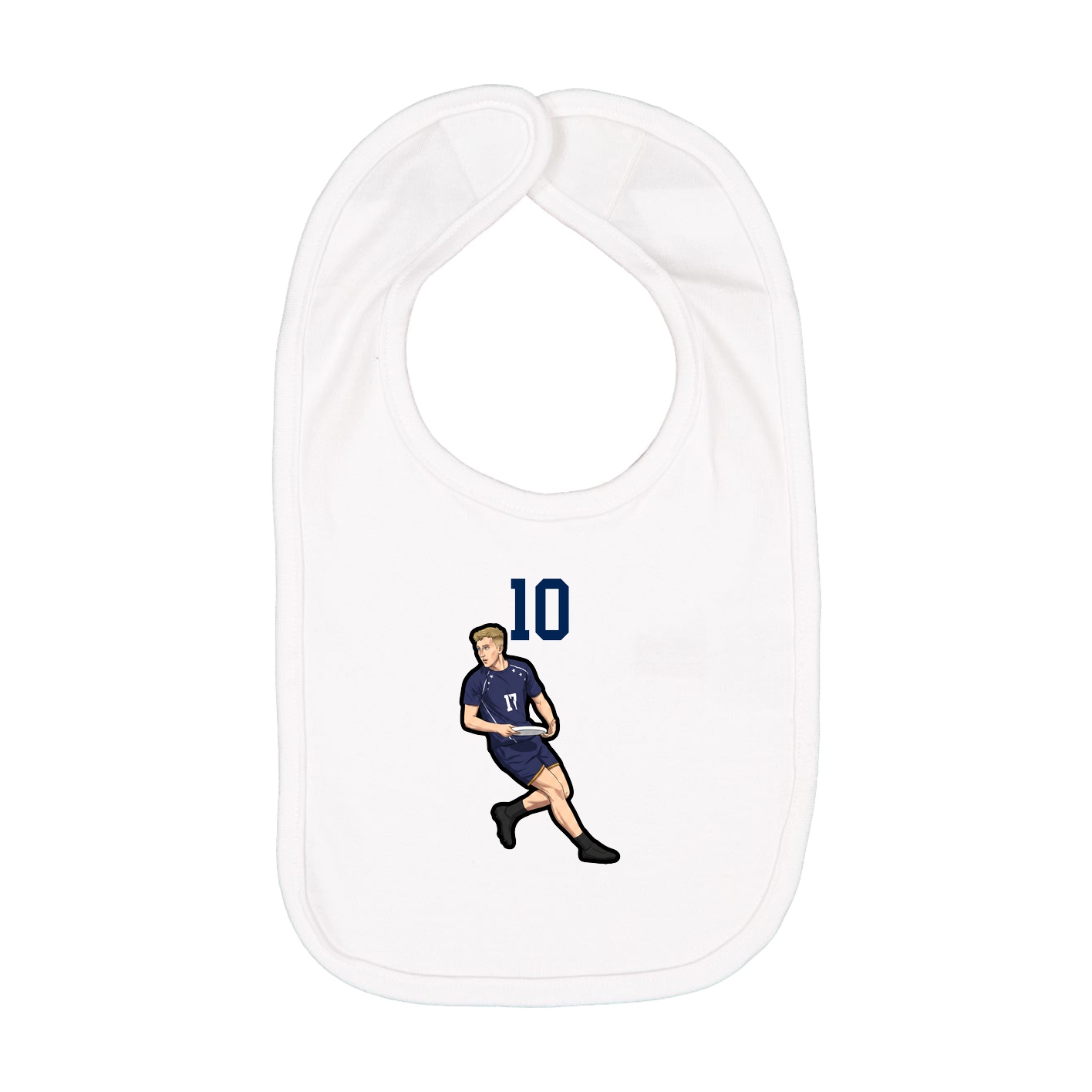Infant Bib — Number Top in White