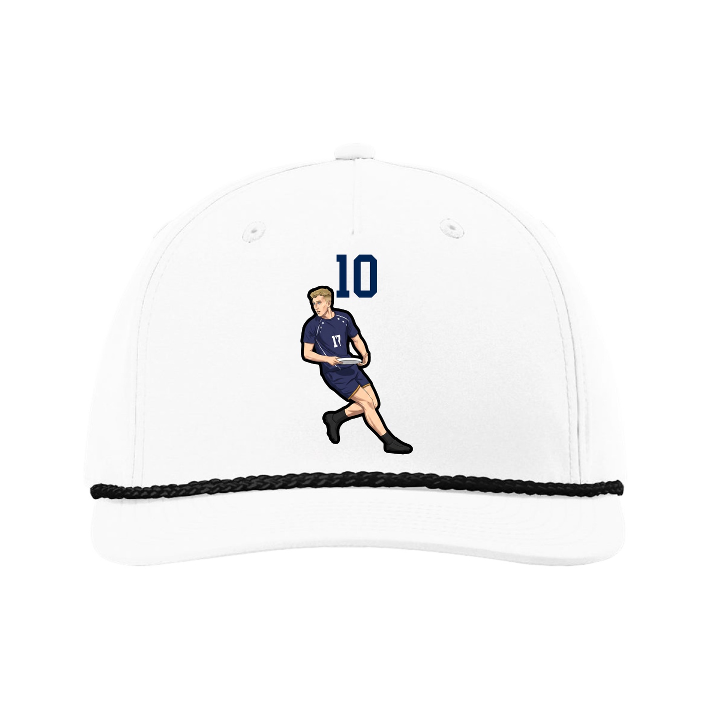 Five-Panel Classic Rope Cap — Number Top in White
