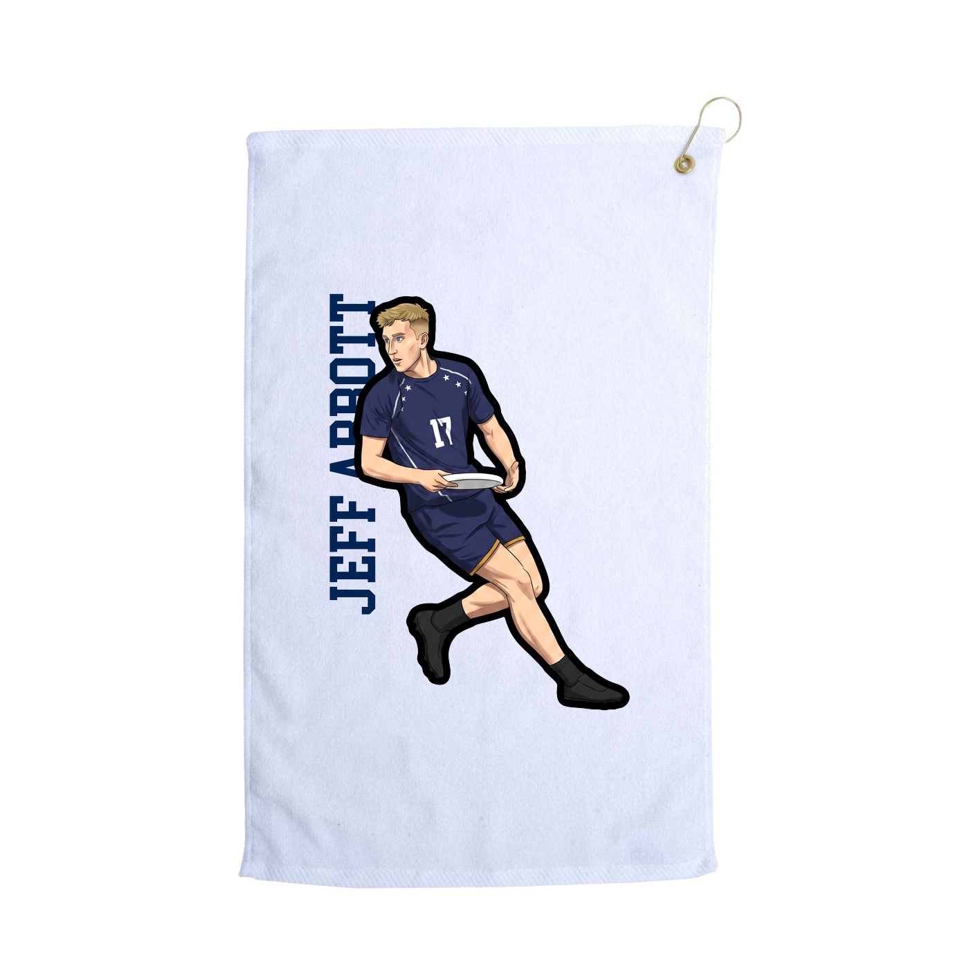 Golf Towel — Name Vertical in White