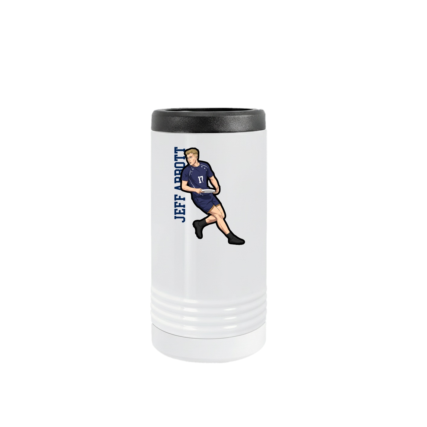 Slim Beverage Holder — Name Vertical in White