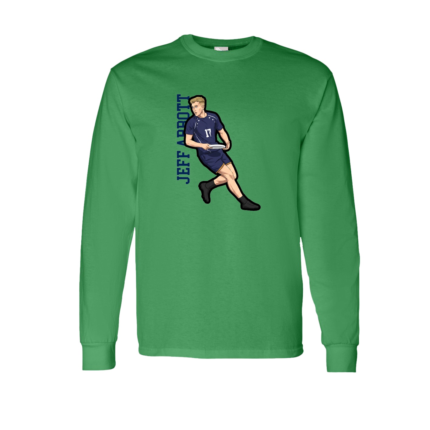 Long Sleeve Tee — Name Vertical in Green