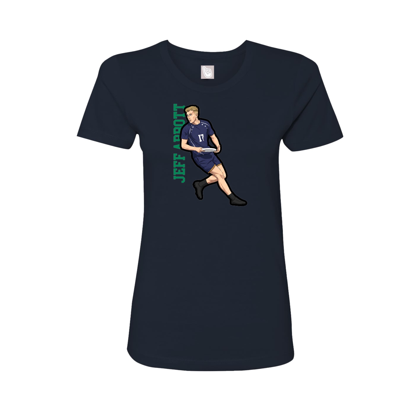 Fitted Women's Tee — Name Vertical in Navy