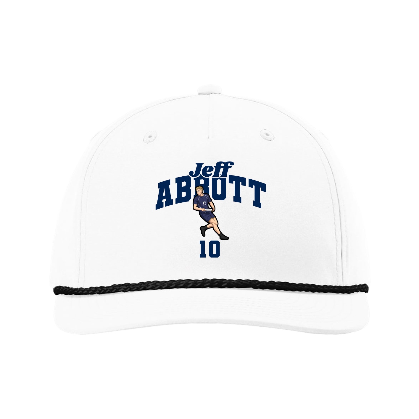 Five-Panel Classic Rope Cap — Signature Arch in White