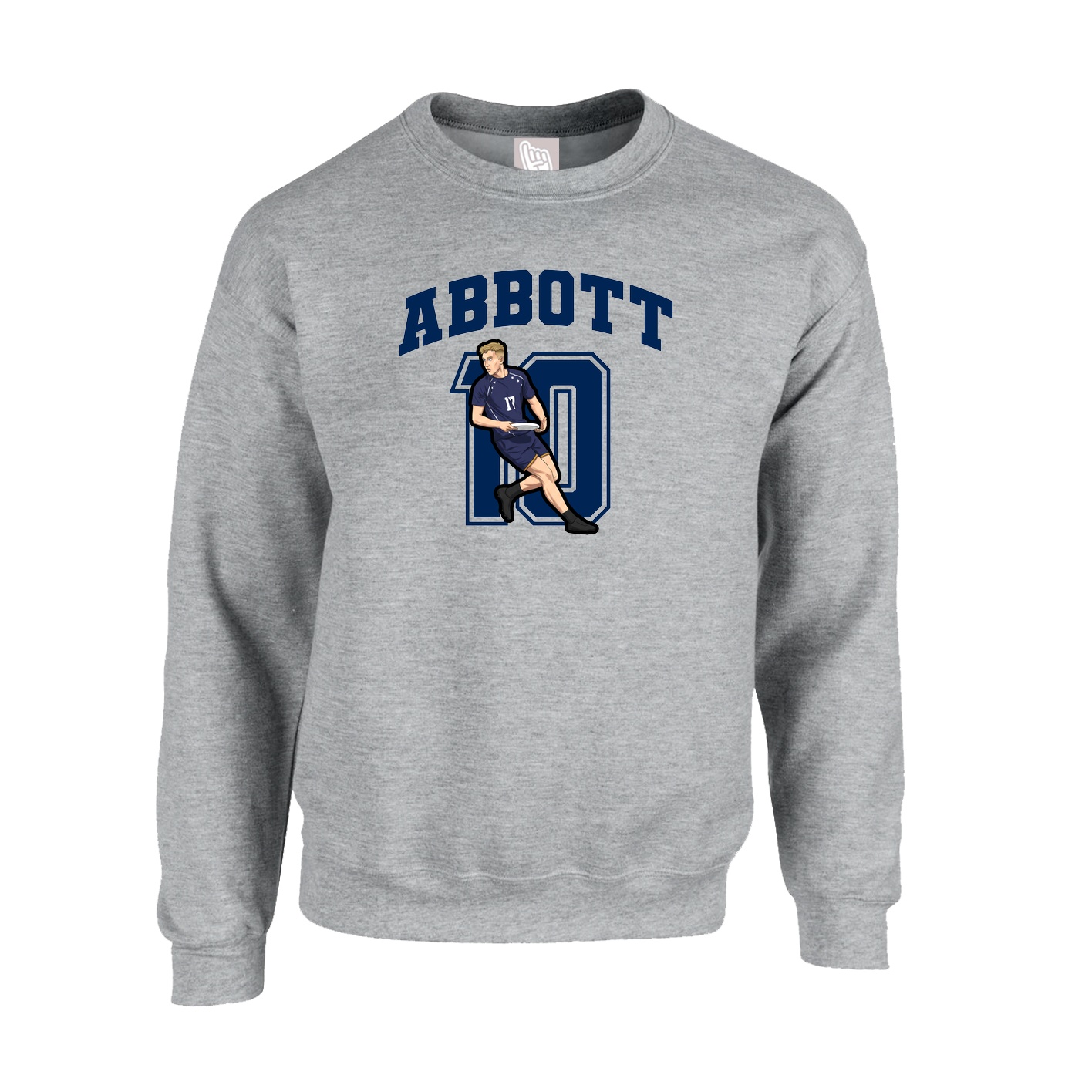 Fleece Crew — Number in Grey