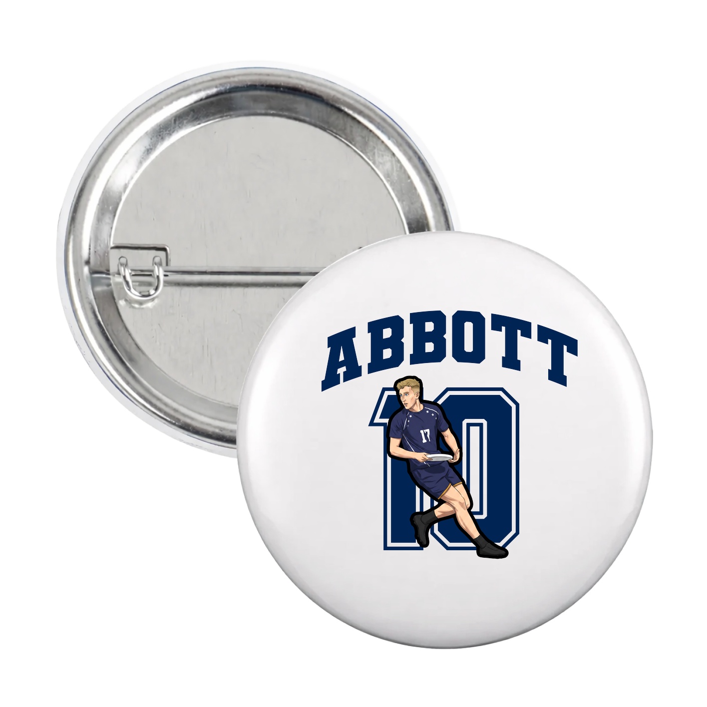 Game Day Button — Number in White
