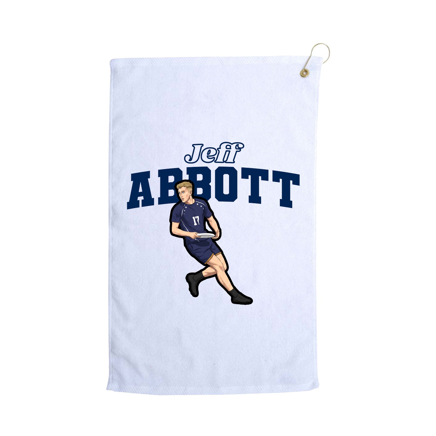 Golf Towel — Name Arch in White