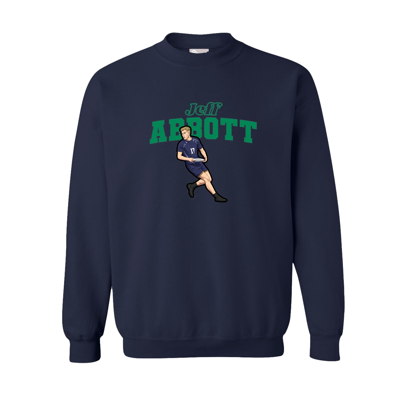 Fleece Crew — Name Arch in Navy