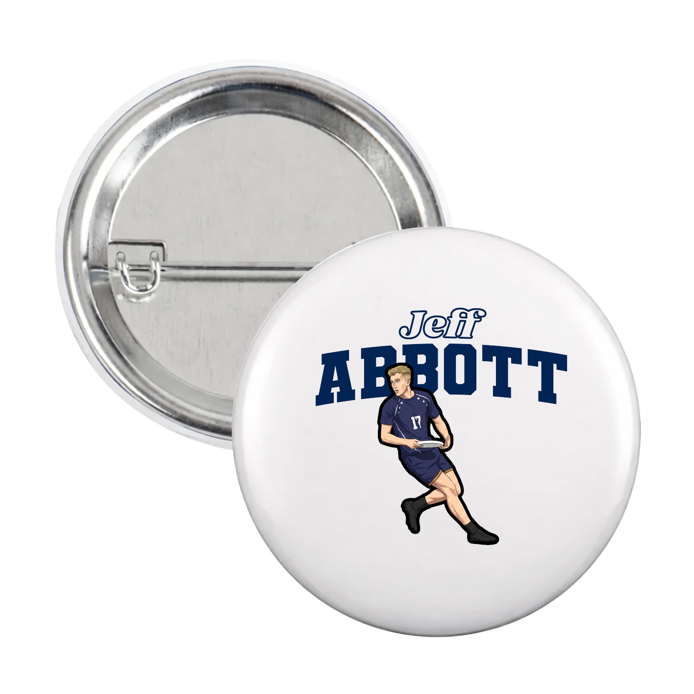 Game Day Button — Name Arch in White