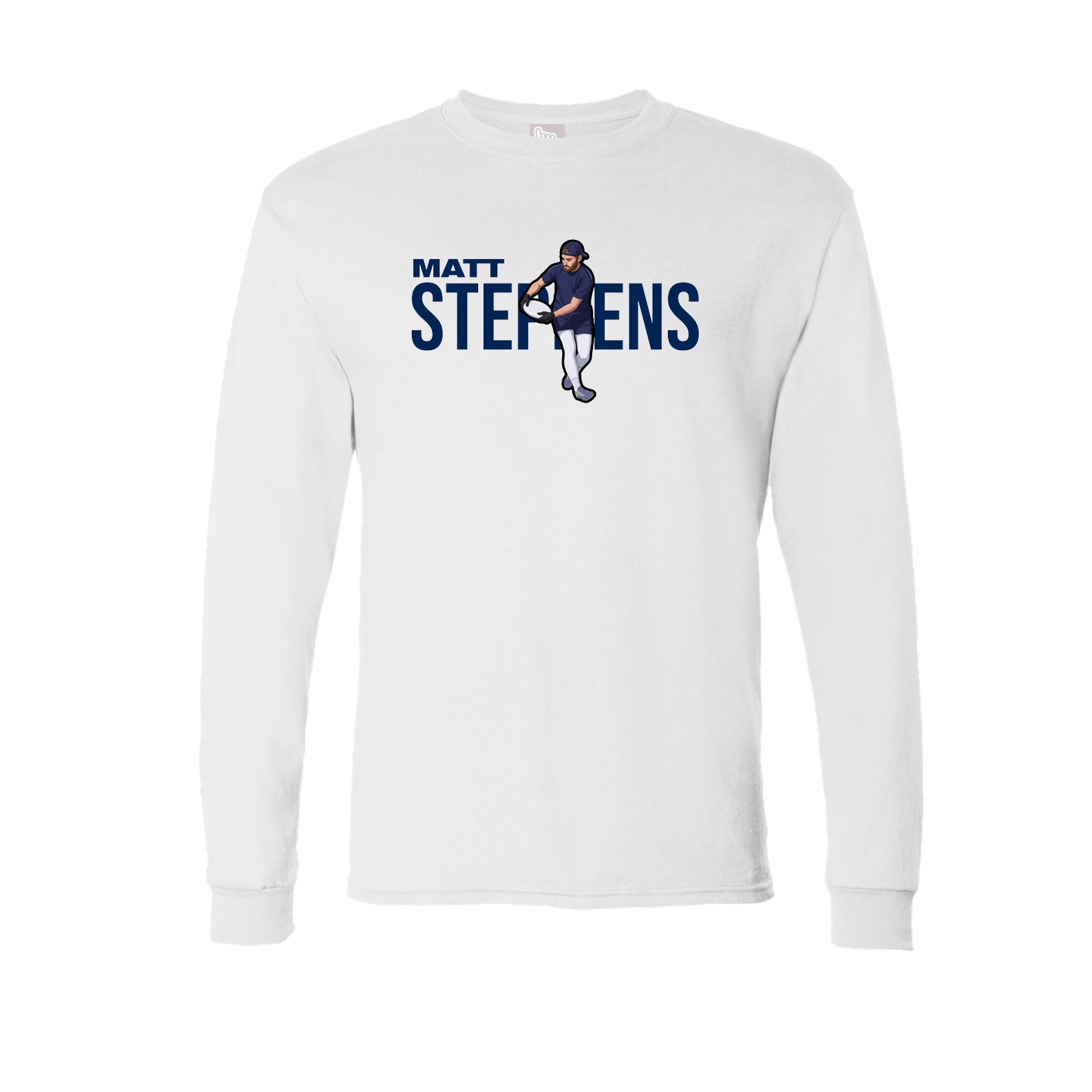 Long Sleeve Tee — Player Name in White