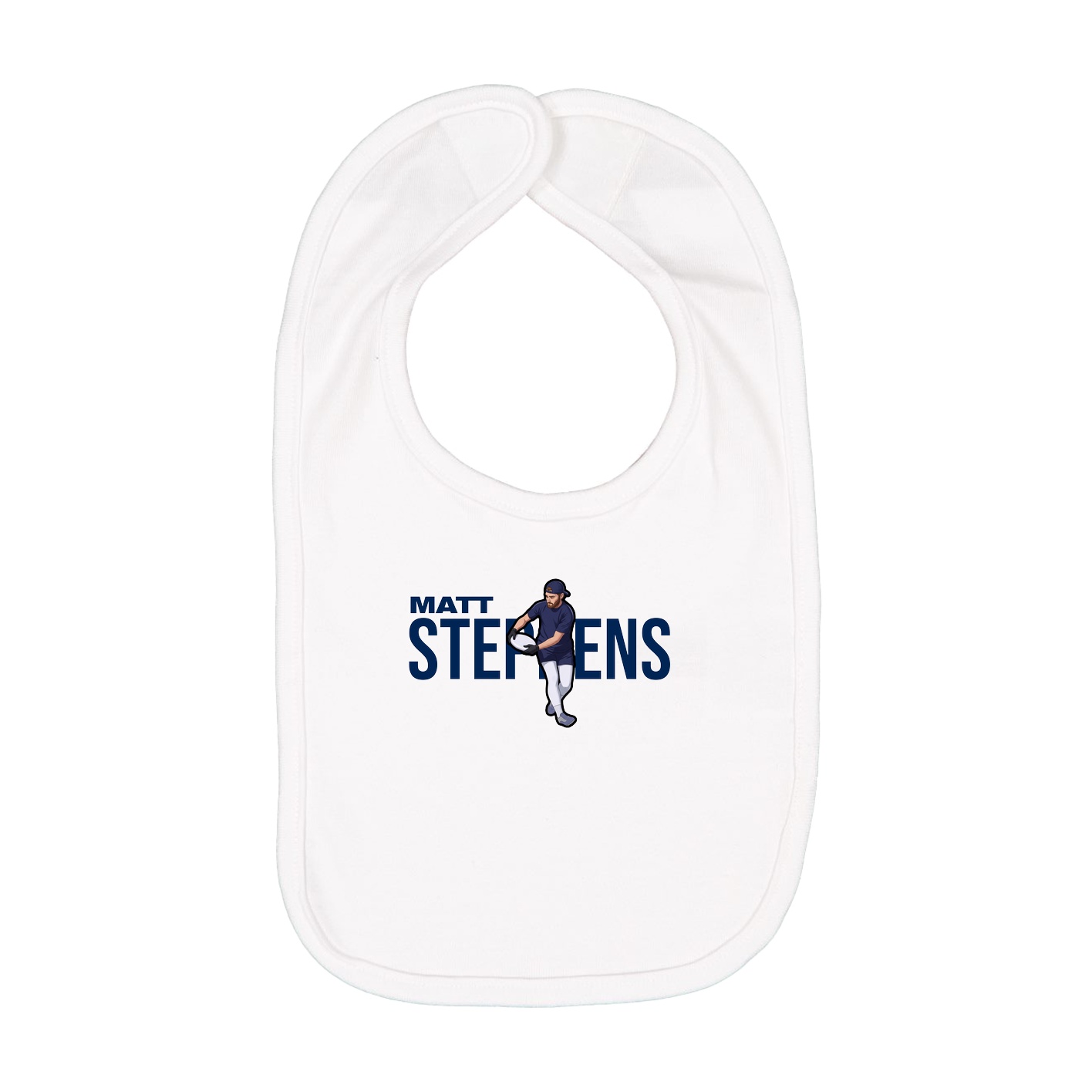 Infant Bib — Player Name in White