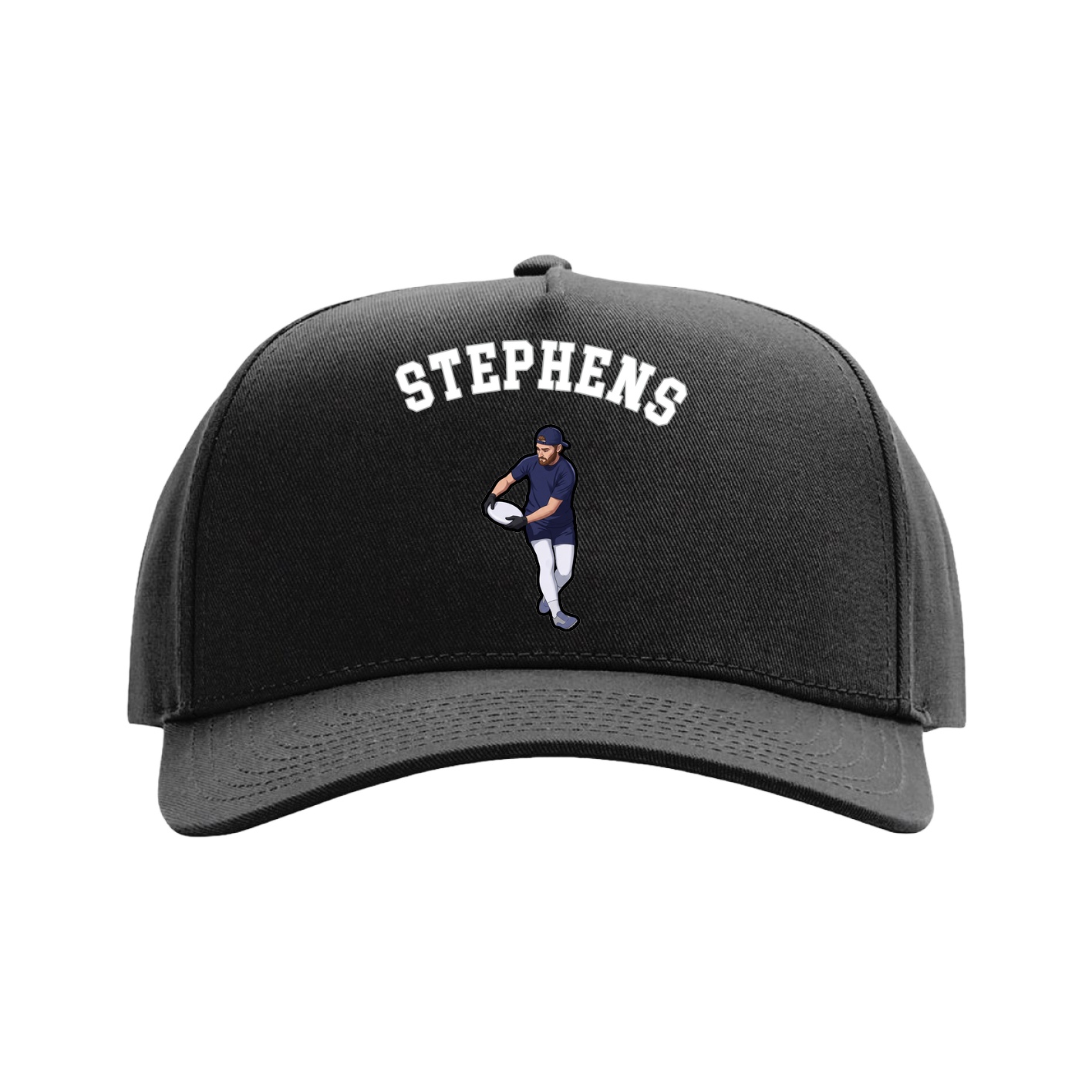 Full Fabric Five-Panel Champ Cap — Shirsey Arch in Black