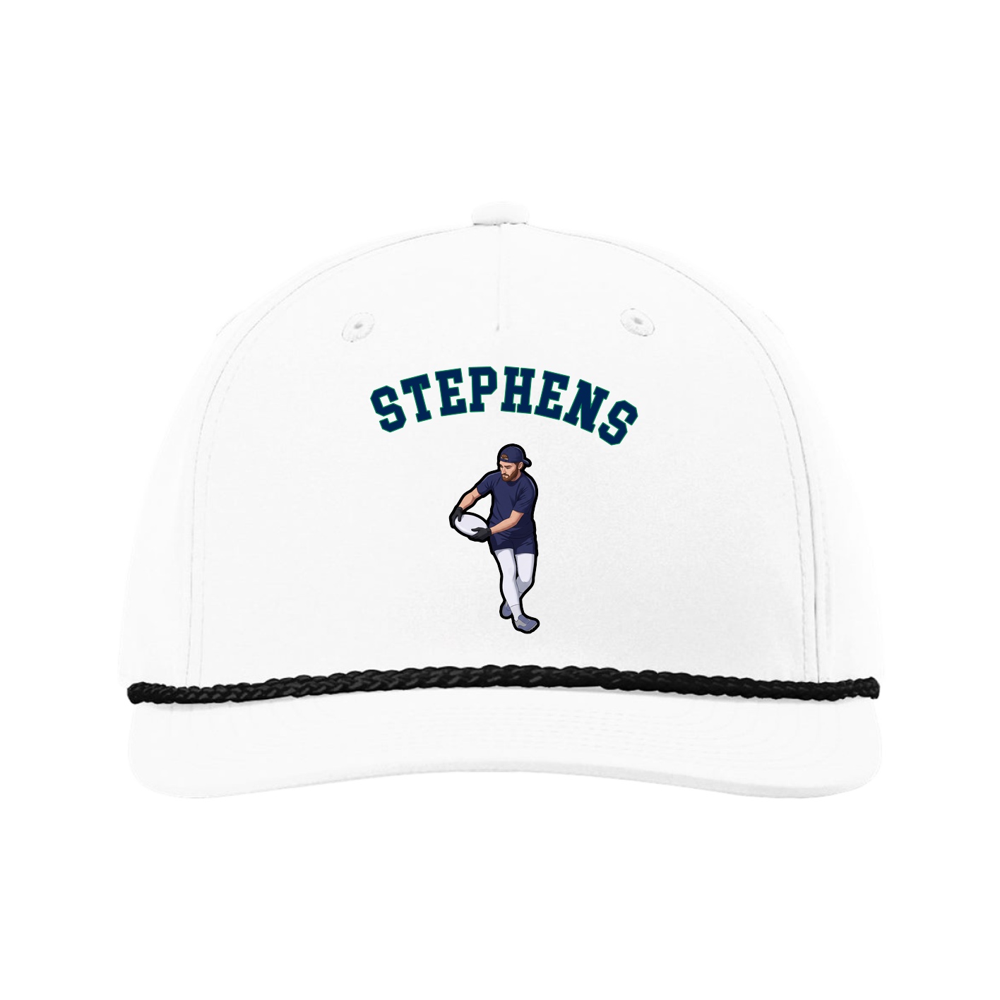 Five-Panel Classic Rope Cap — Shirsey Arch in White