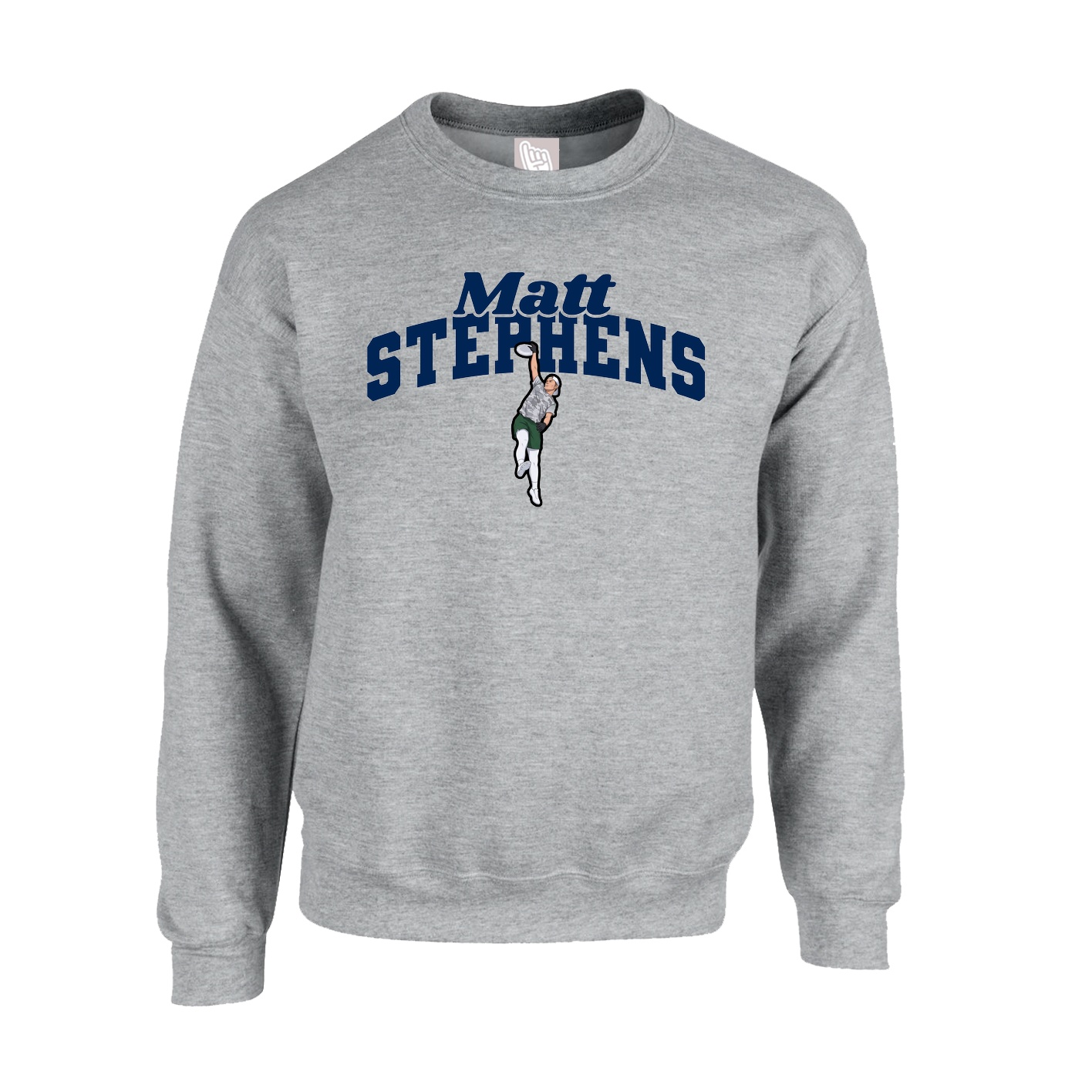 Fleece Crew — Signature Arch in Grey