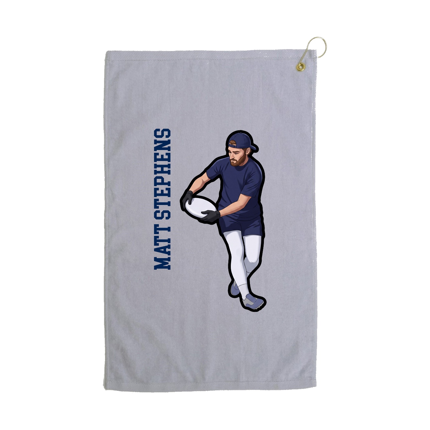 Golf Towel — Name Vertical in Grey
