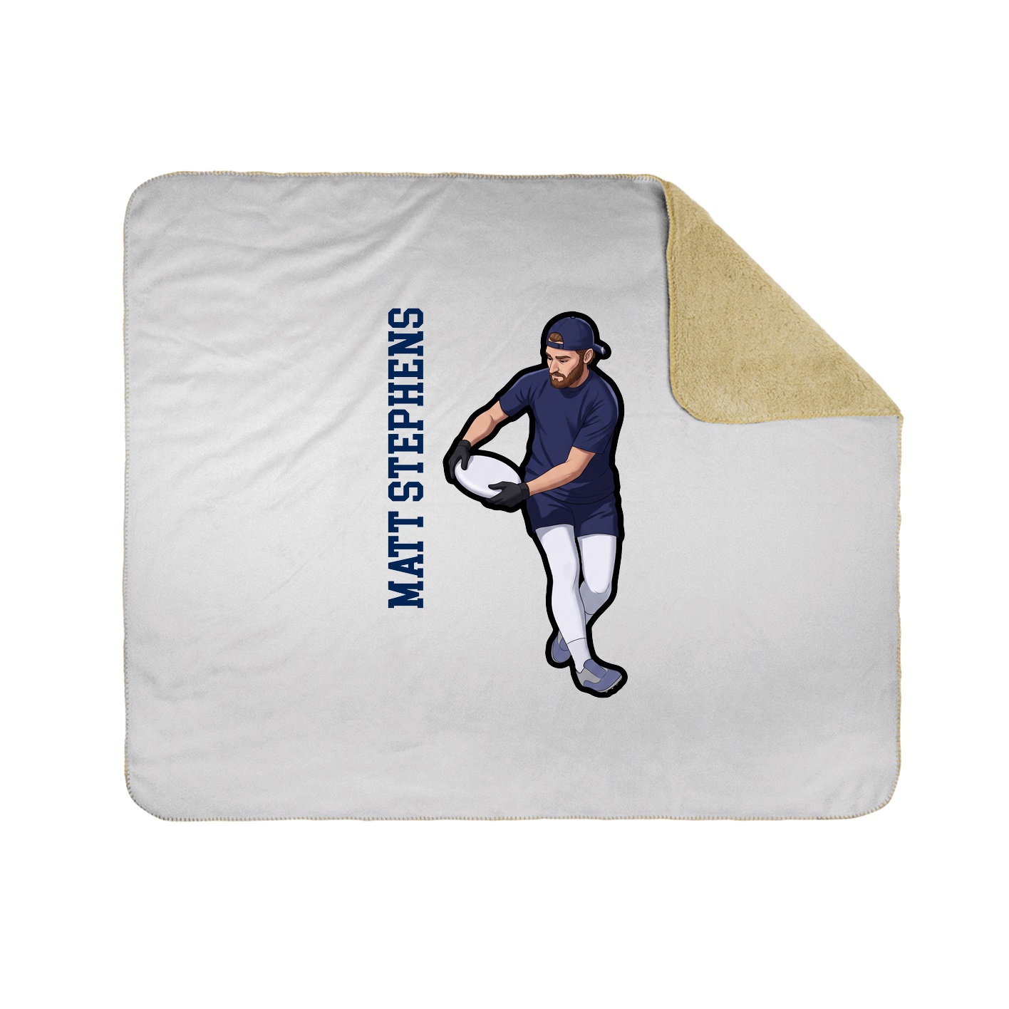 Throw Blanket — Name Vertical in White