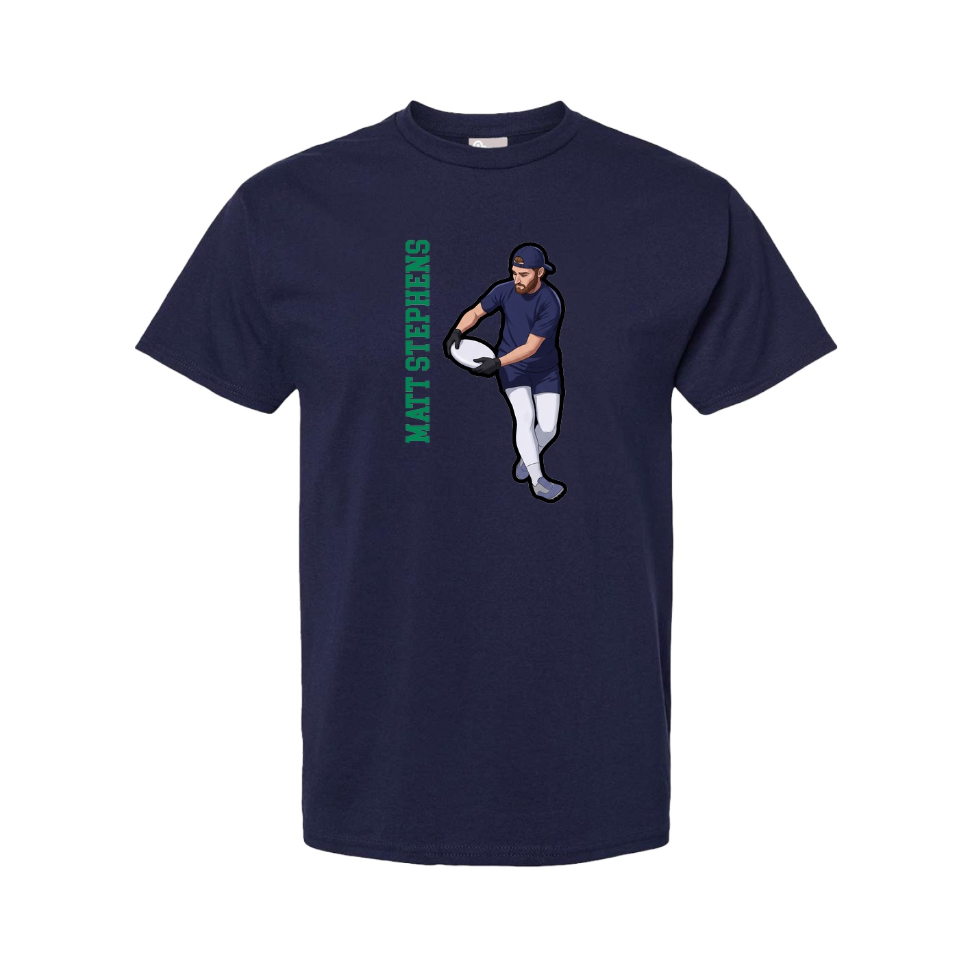Tee — Name Vertical in Navy