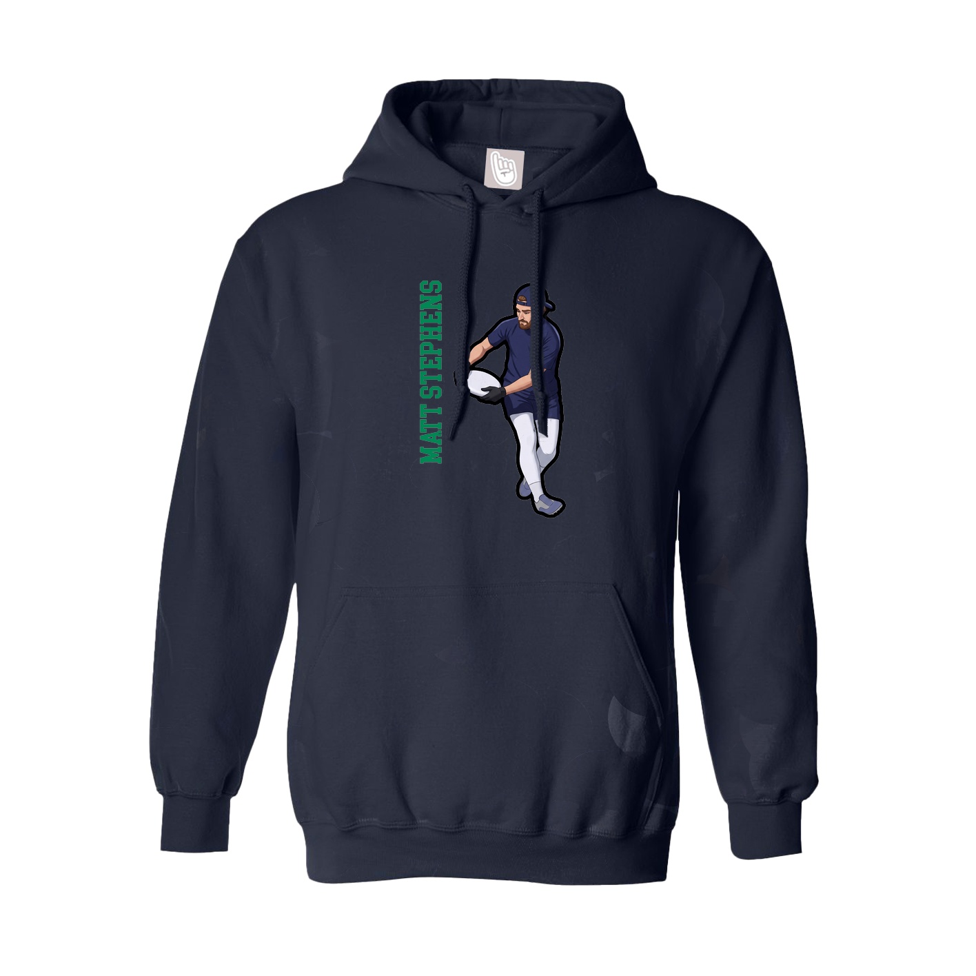 Youth Hoodie — Name Vertical in Navy