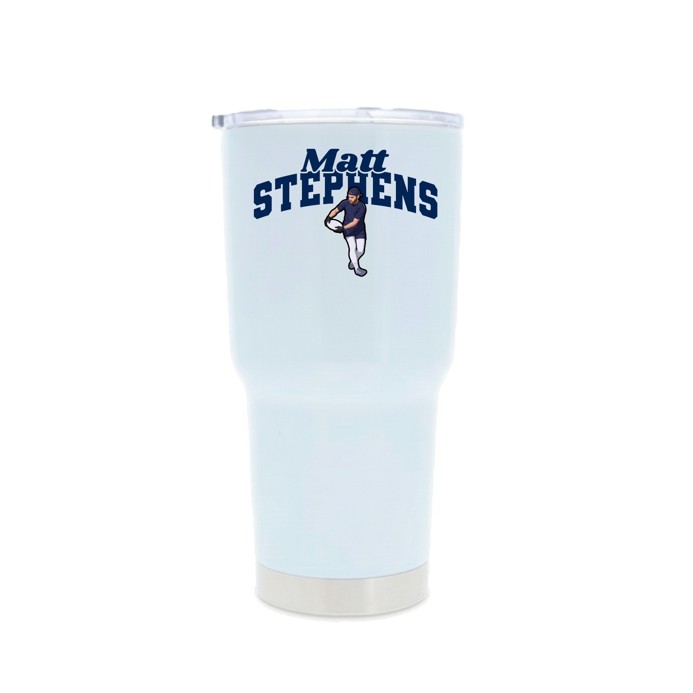 30oz Stainless Steel Tumbler — Signature Arch in White