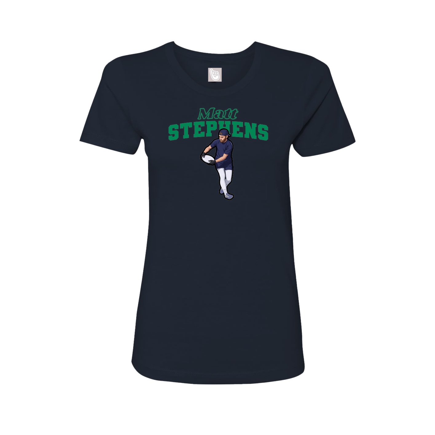 Fitted Women's Tee — Name Arch in Navy