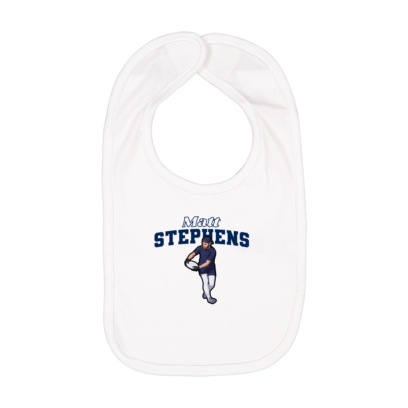 Infant Bib — Name Arch in White