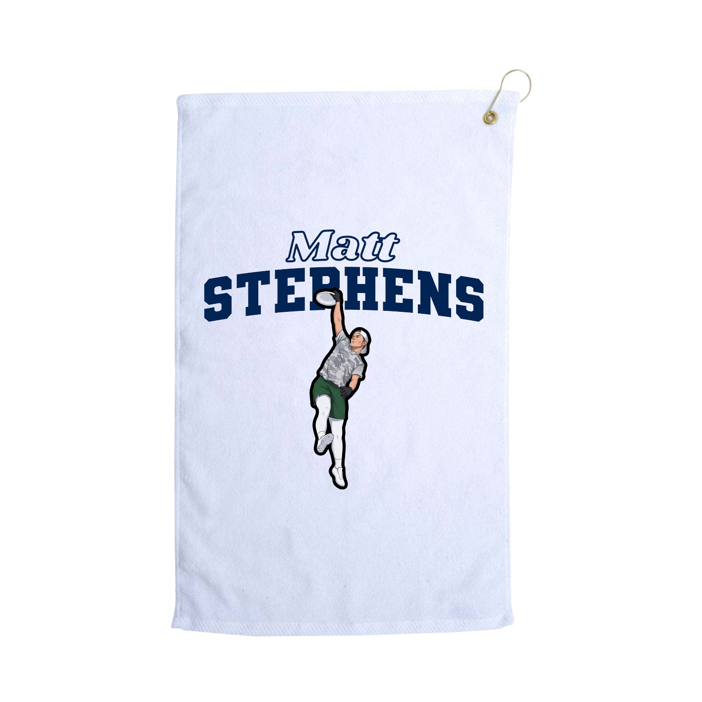 Golf Towel — Name Arch in White