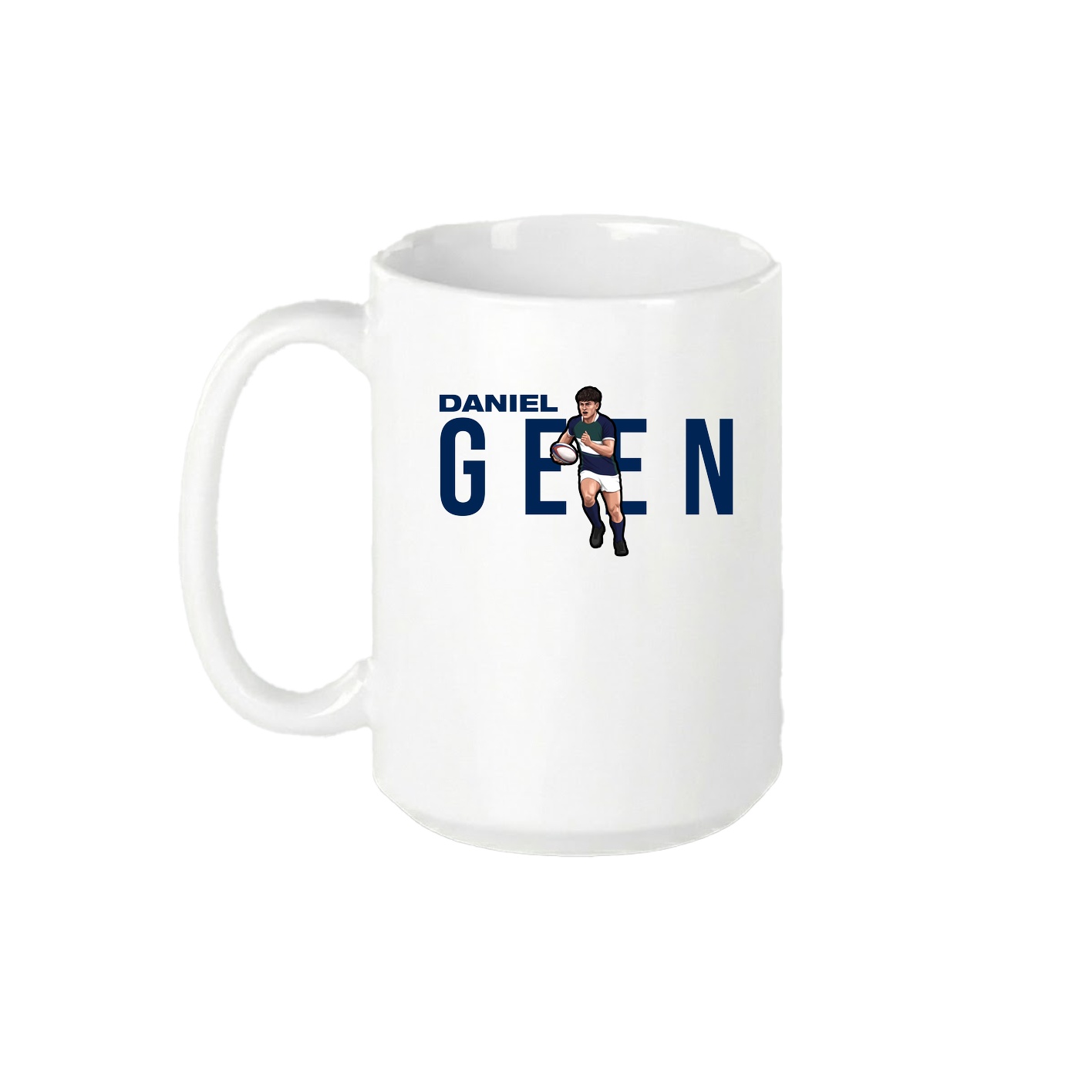 15oz Coffee Mug — Player Name in White