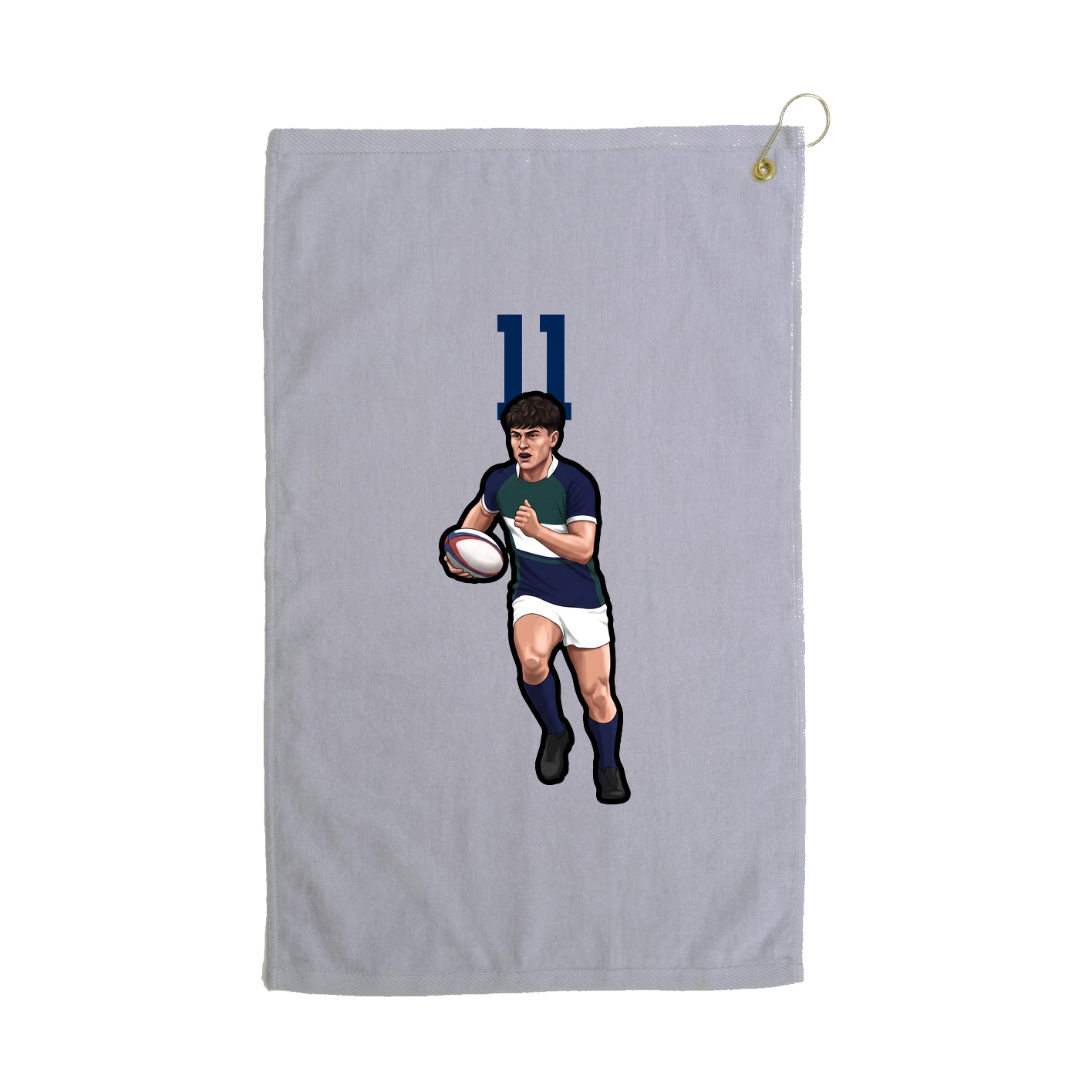 Golf Towel — Number Top in Grey