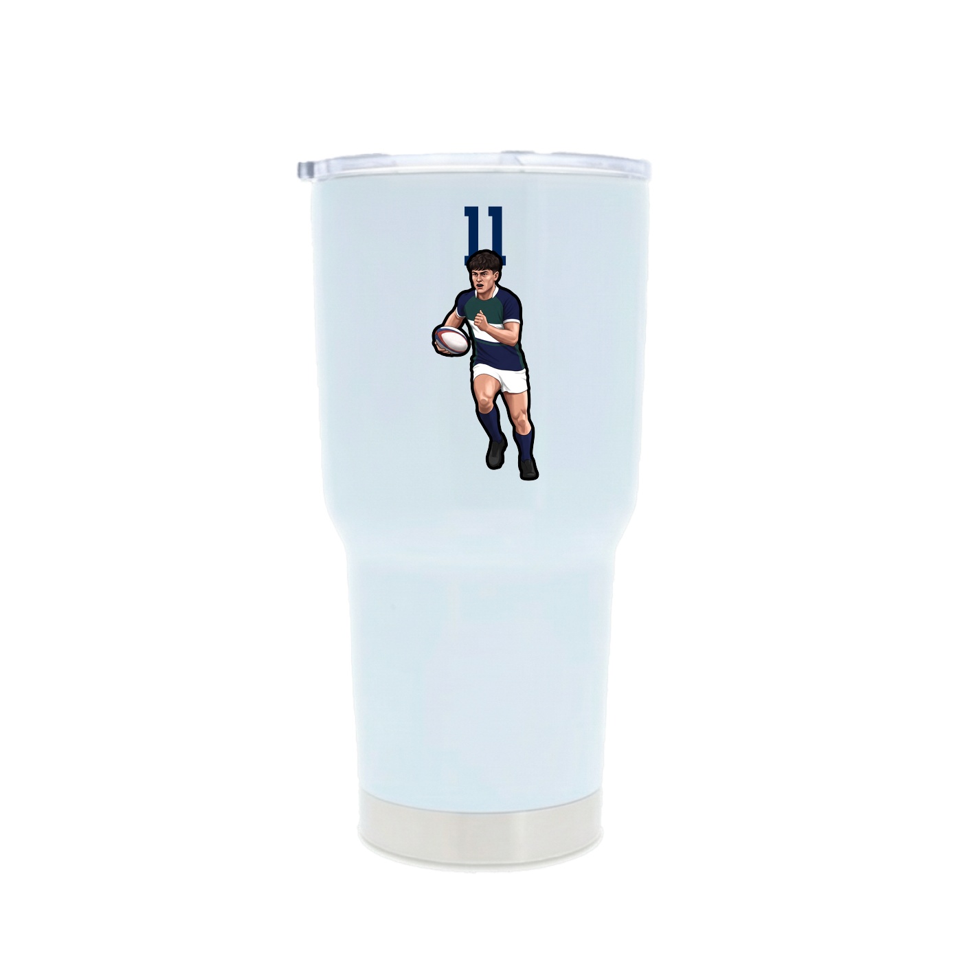 30oz Stainless Steel Tumbler — Number Top in White
