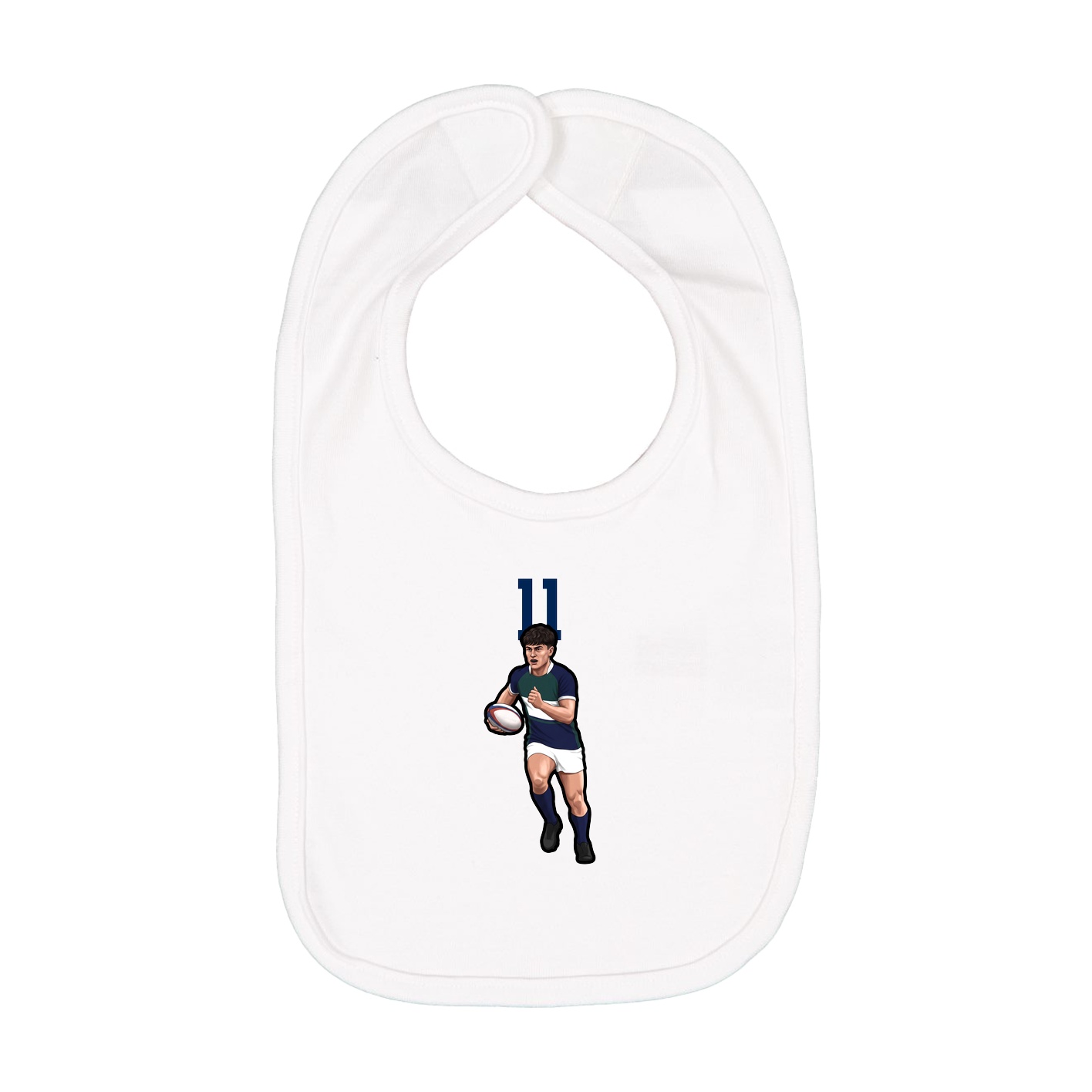Infant Bib — Number Top in White